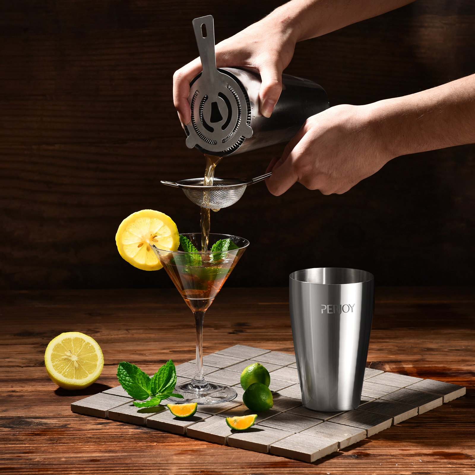 Bartender Kit - 16 Pieces Stainless Cocktail Shaker Set, Full Bartender Bar Tools for Home Bars Party