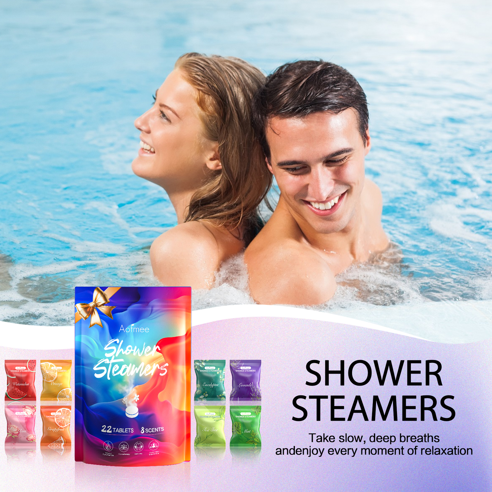 Aofmee Shower Steamers Aromatherapy - 22 Pcs Shower Bombs Birthday Gifts for Women, Organic Essential Oils, Self Care, Stocking Stuffers for Adults Birthday Gifts for Women and Men