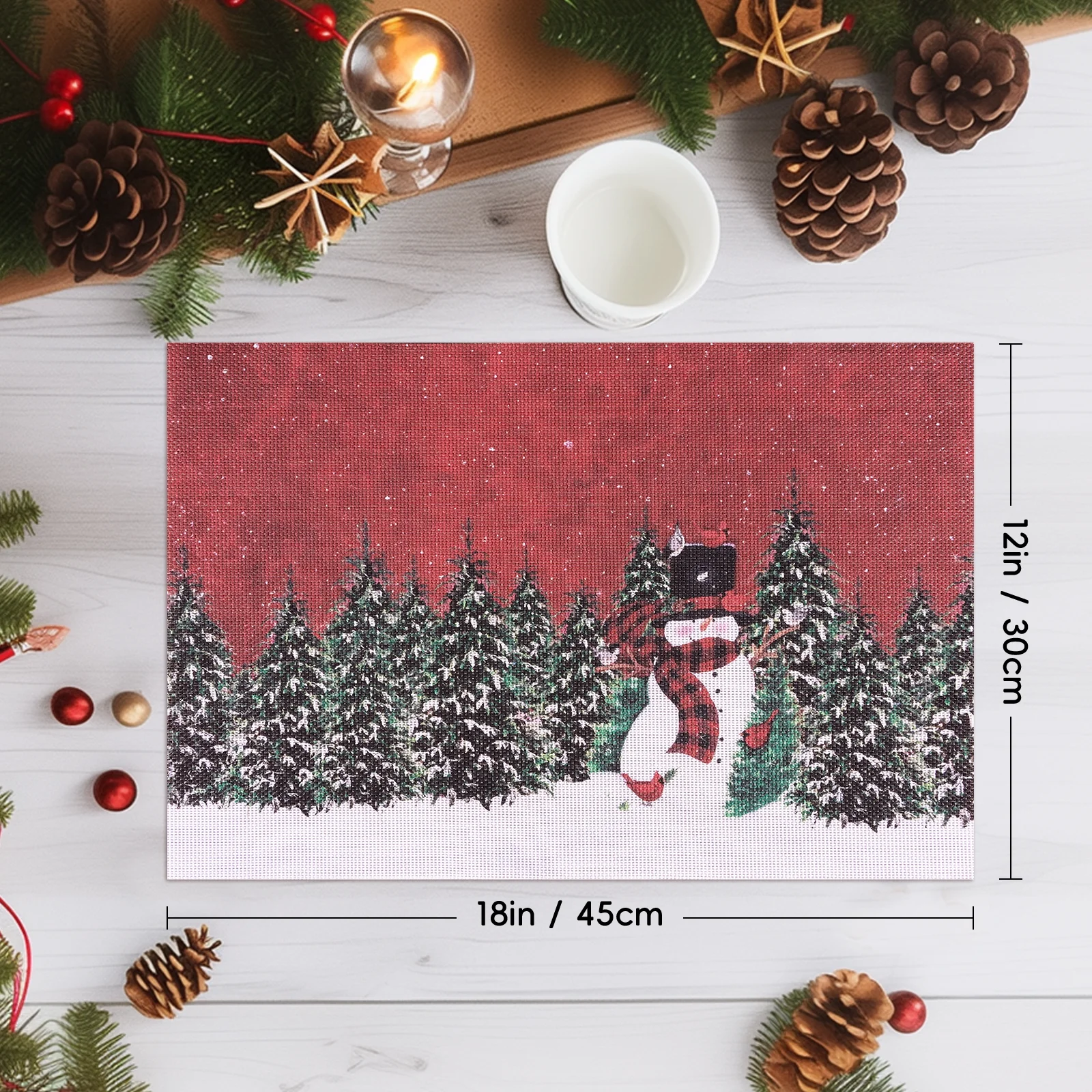Aofmee Christmas Placemats Set of 6, Halloween Mat 12X18 inch, Non-Slip Heat Resistant Holiday Placemats 2024