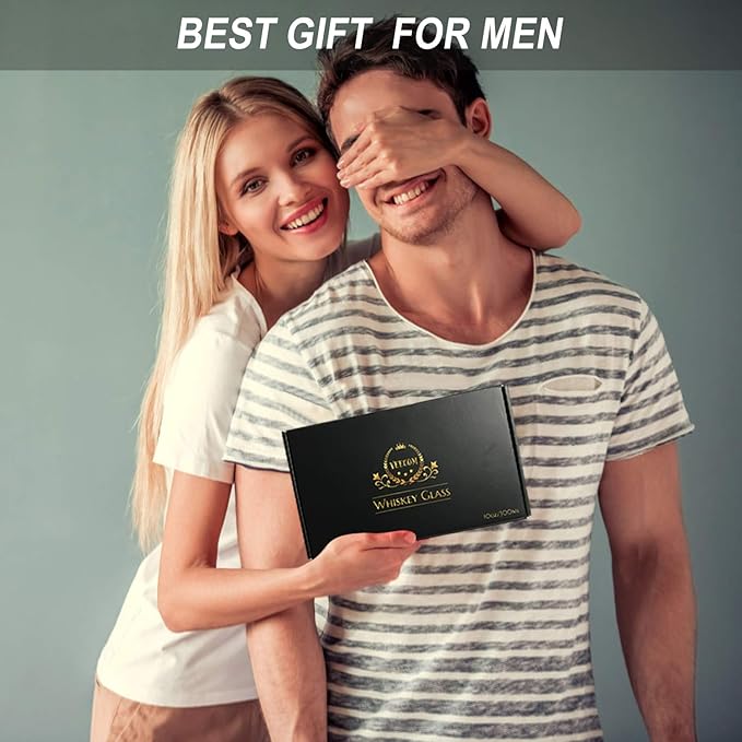 Drinking Whiskey Set of 2, Glass for Scotch Bourbon Liquor and Cocktail Drinks