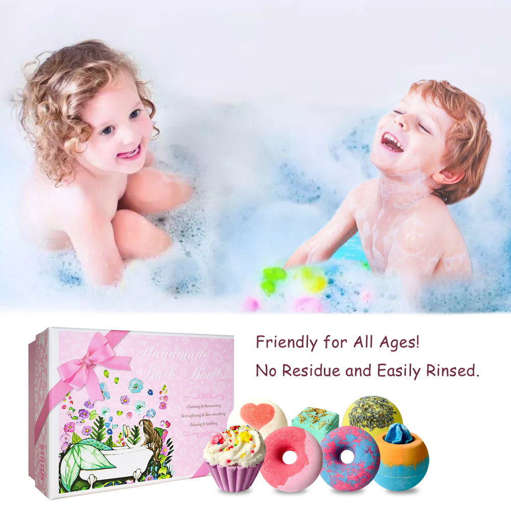 Bath Bombs, 7 Natural Bath Bomb Gift Set, Handmade Bubble Bathbombs for Women Kids, Gifts for Mom Her Girlfriend, Mothers Day Gifts, Birthday Valentines Christmas Gifts for Women