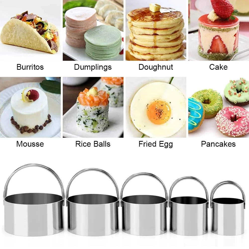 Biscuit Cutter, Pastry Cutter, Dough Scraper, Silicone Baking Mats, Stainless Steel Pastry Blender Set, Mat Dough Blender Tools (5 Pcs/Set)
