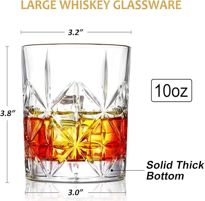 Drinking Whiskey Set of 2, Glass for Scotch Bourbon Liquor and Cocktail Drinks