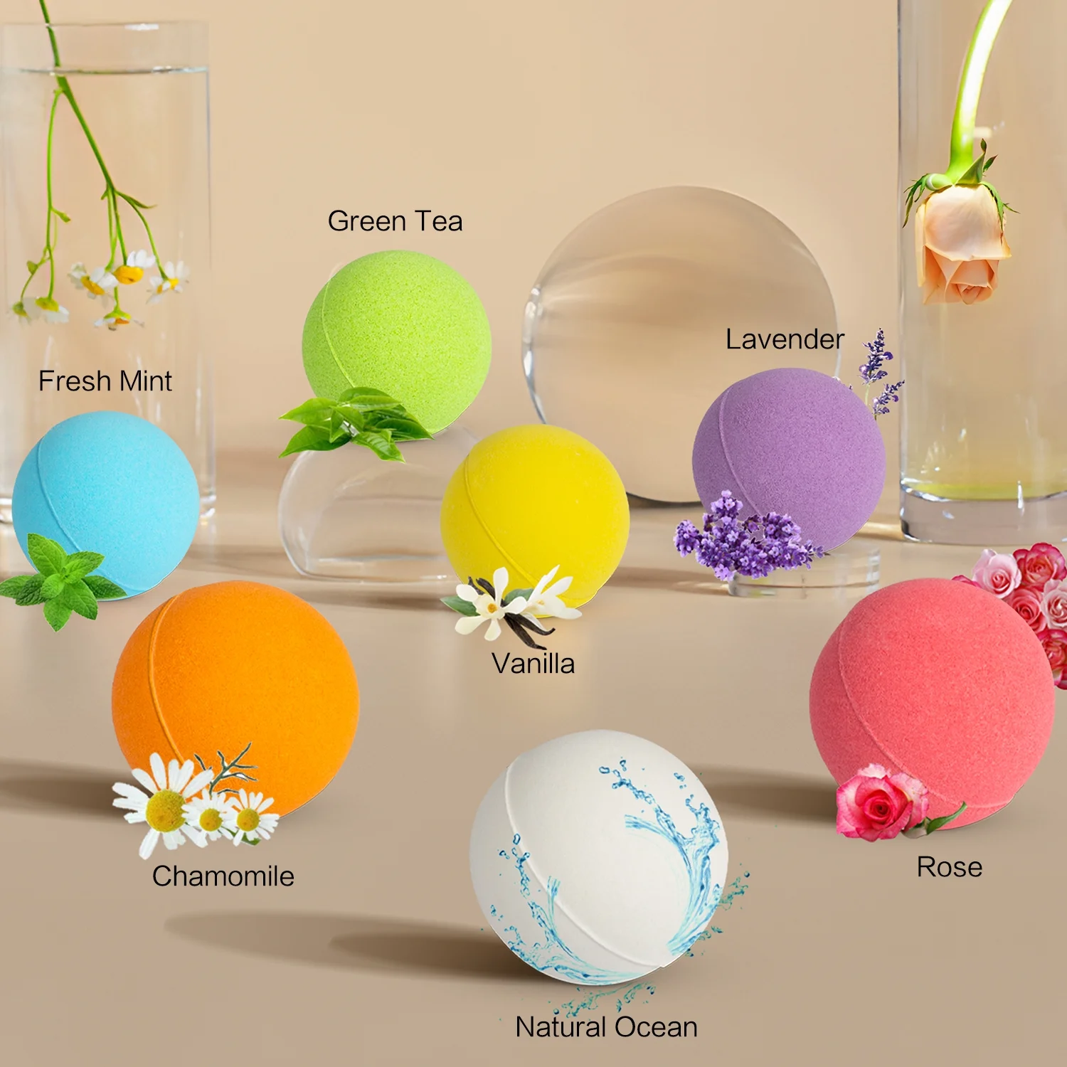 Aofmee Bath Bombs, 7 Bath Bombs for Women, Handmade Bathbombs for Kids Girls, Mothers Day Gifts for Mom, Spa Relaxation Gifts for Her, Birthday Valentines Christmas Gifts for Women Who Have Everything