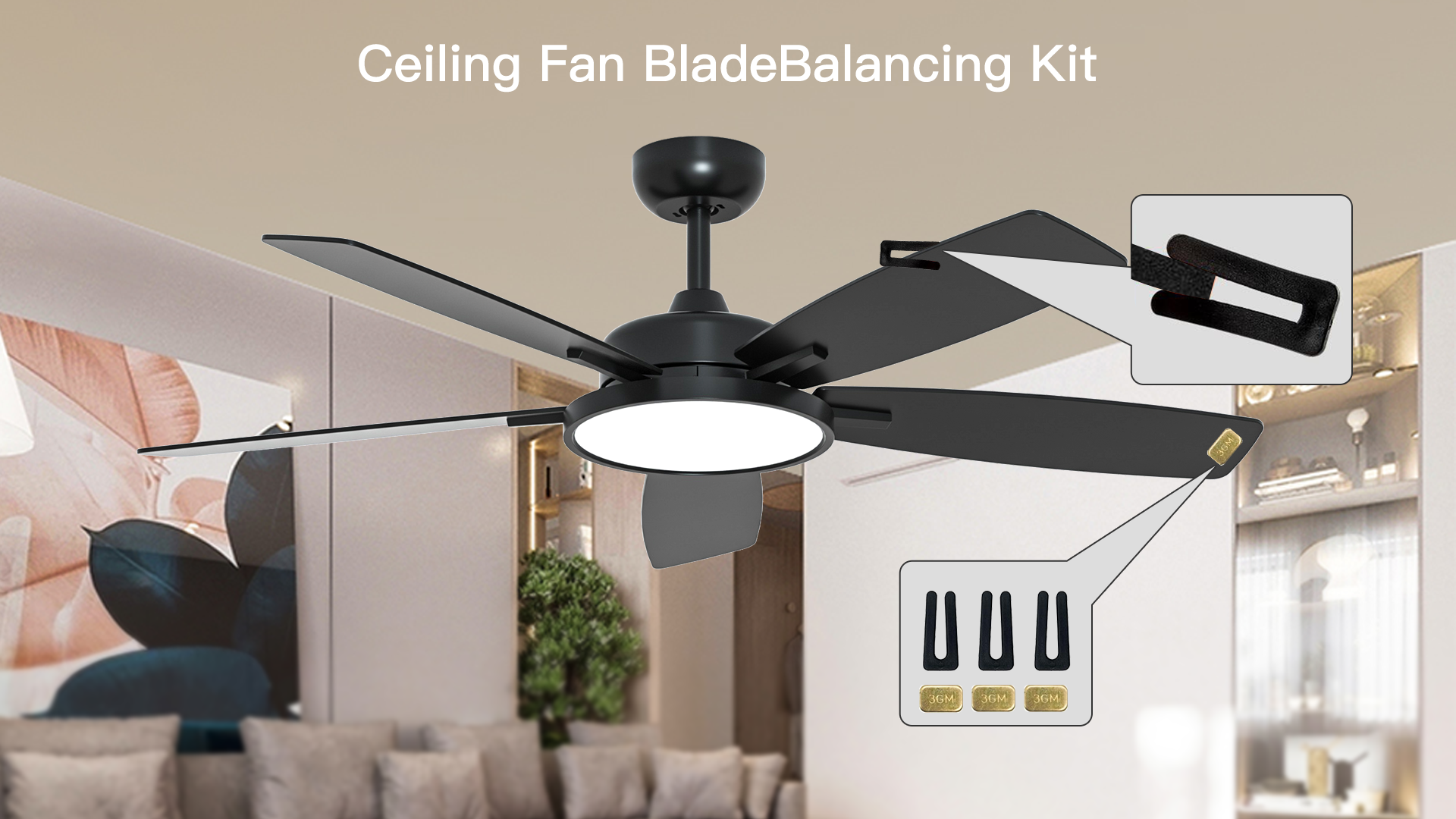 52 Inch Smart Ceiling Fan with Light,App Control,Ultra Silent Reversible DC Motor Fan Remote Control Compatible with Alexa Google home（black）