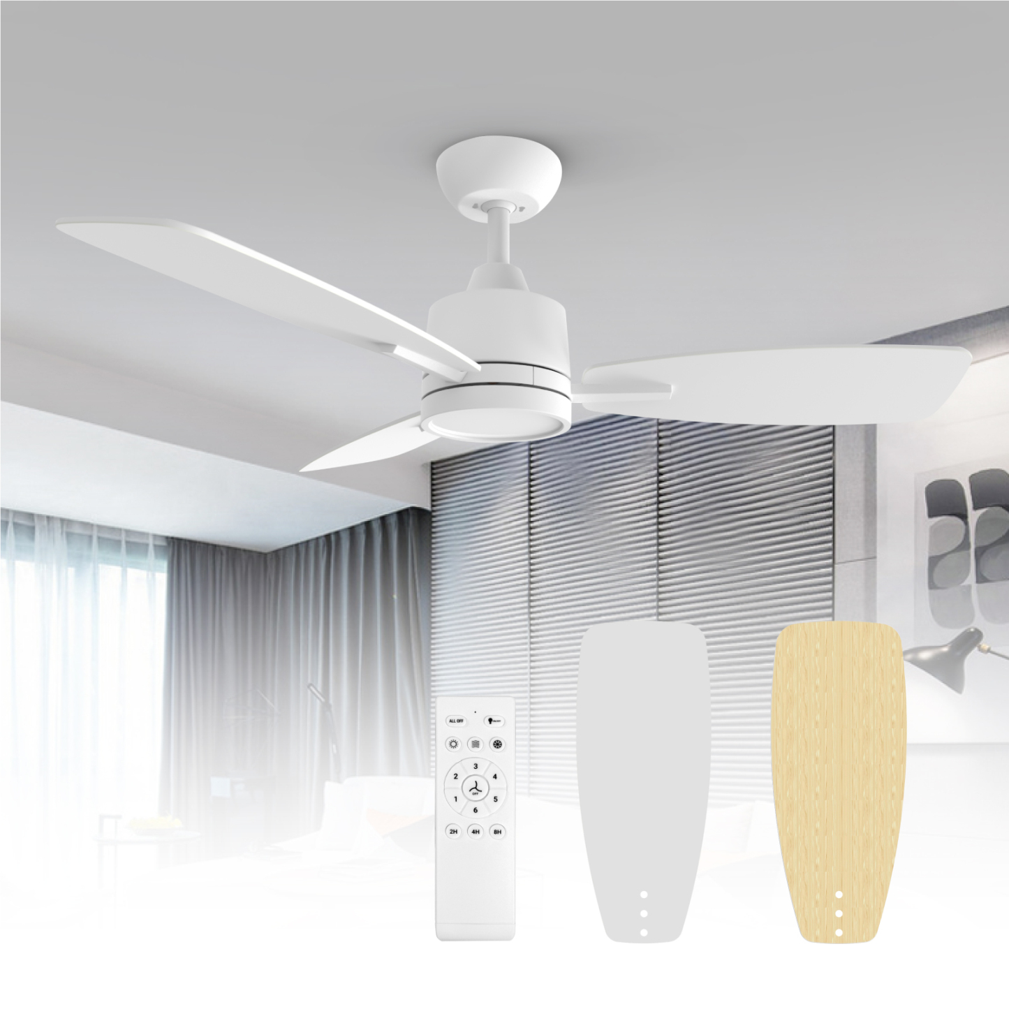 42 Inch Remote Control Ceiling Fan with LED Light