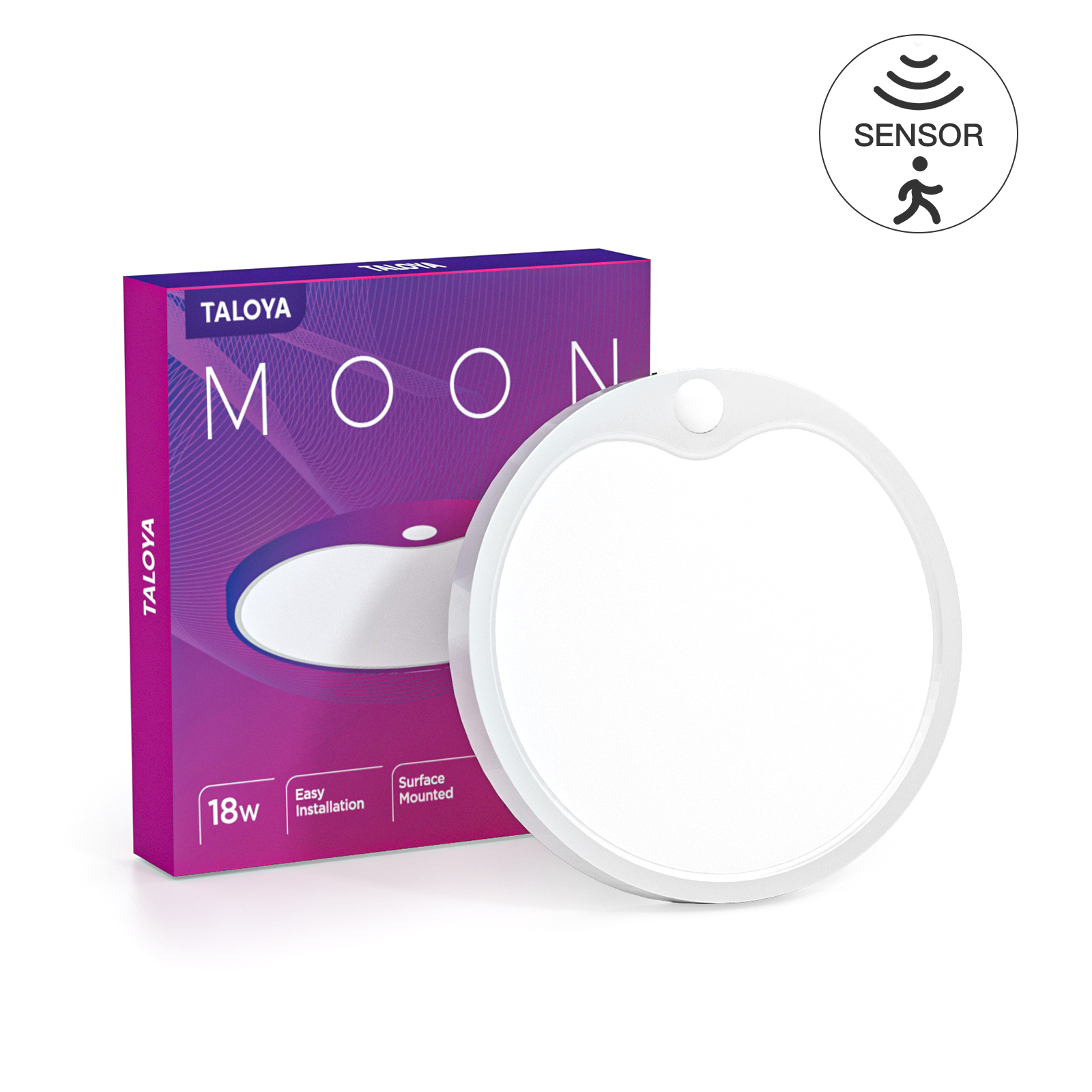  Motion Sensor Indoor LED Ceiling Light, White Light, 120V Hardwired 