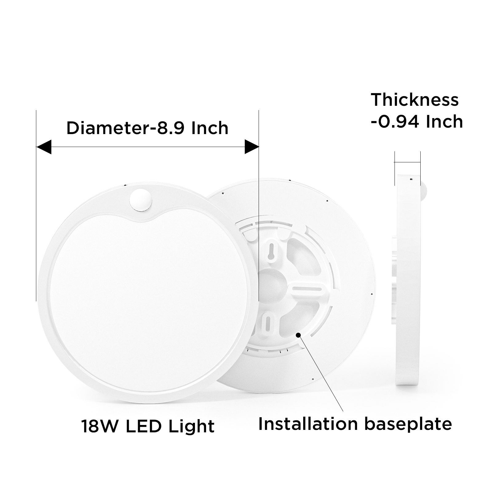  Motion Sensor Indoor LED Ceiling Light, White Light, 120V Hardwired 