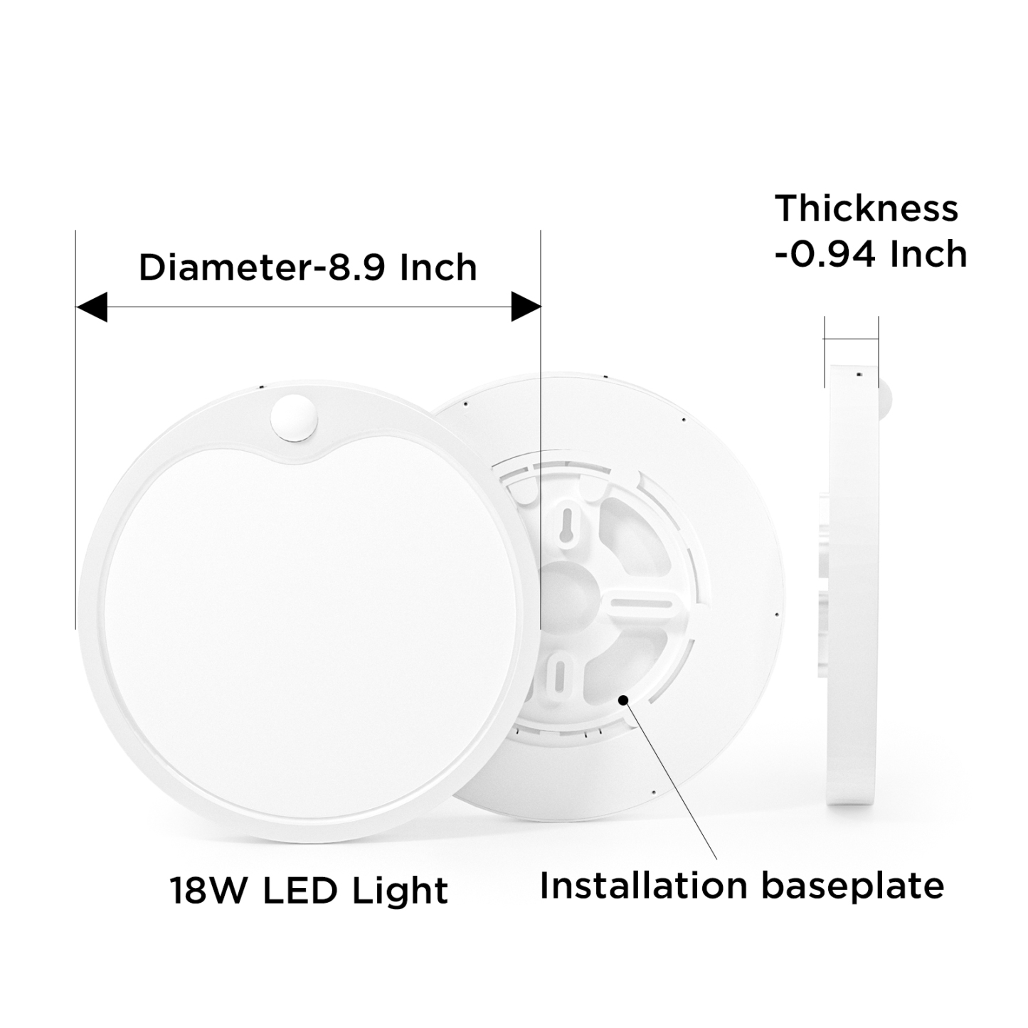  Motion Sensor Indoor LED Ceiling Light, White Light, 120V Hardwired 