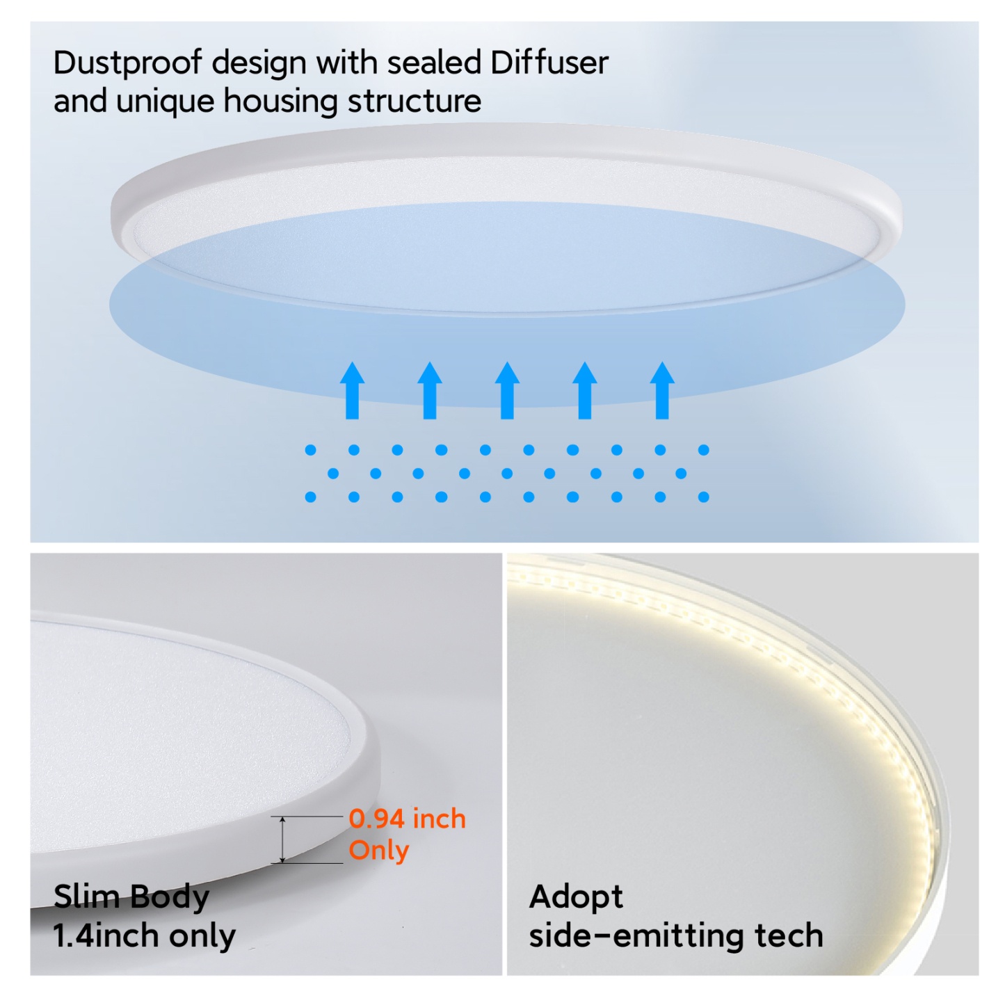 J1 Sereis Flush Mount Ceiling Light Fixture with Remote Control, Nightlight Warm 3000K, Hardwired 12inch 28W Round, 3000K-6500K Light Color Changeable, Brightness Adjustable