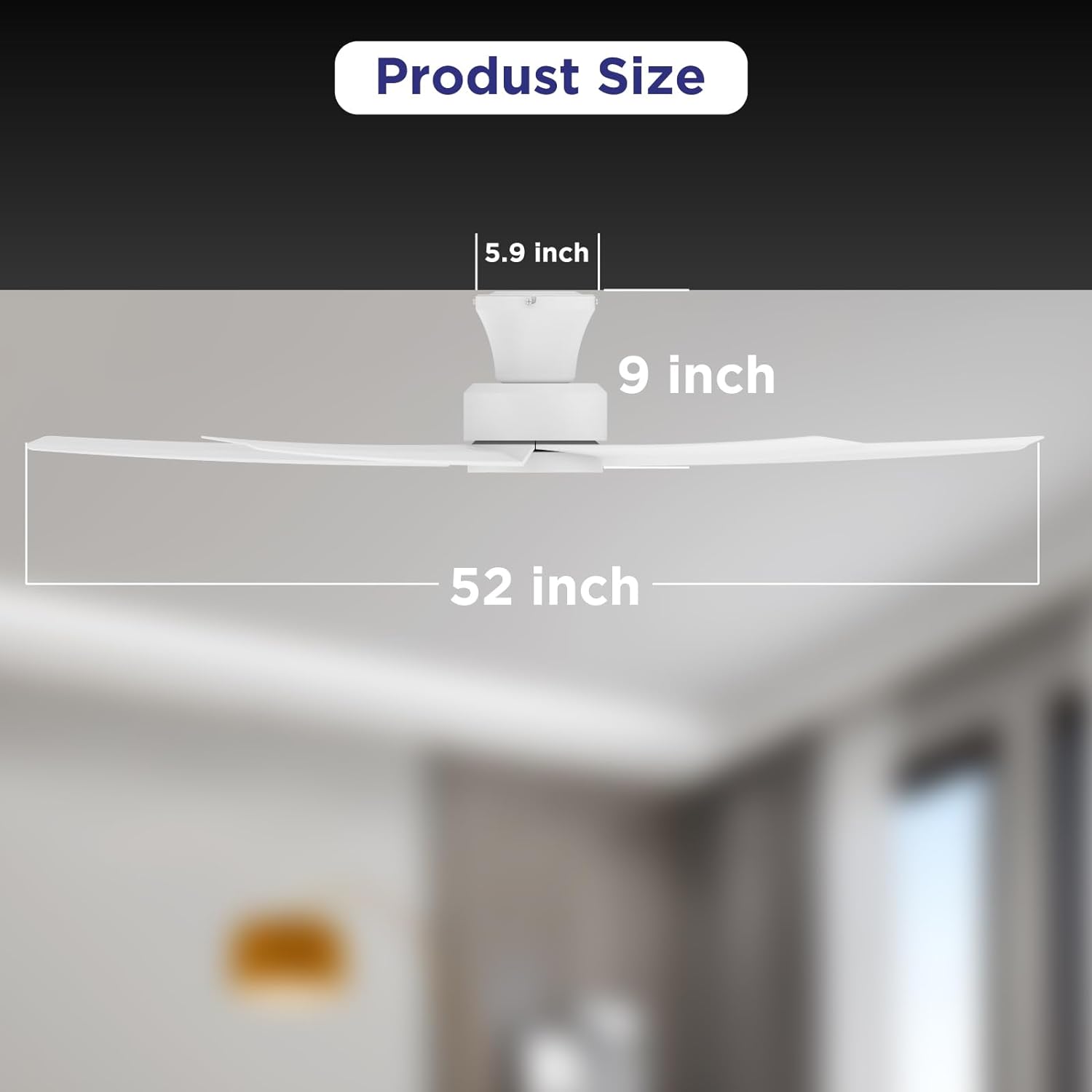 TALOYA 52 inch Ceiling Fans with Lights,Remote Control Multifunctional Quiet Fan with Three Color Temperature and Dimmable Light with Reversible Blades White