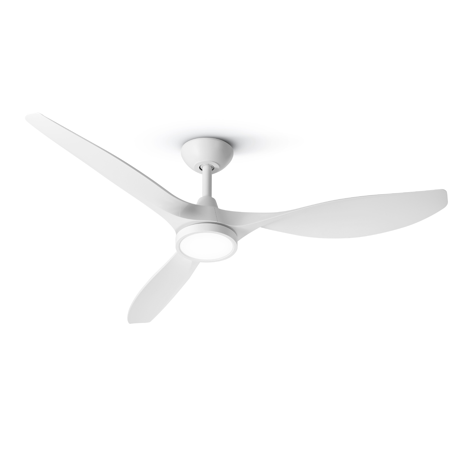 Ceiling Fans with Lights,Large Airflow 52inch Modern Ceiling Fan with Quite Reversible DC Motor 3 Color Temperature LED Light (White)
