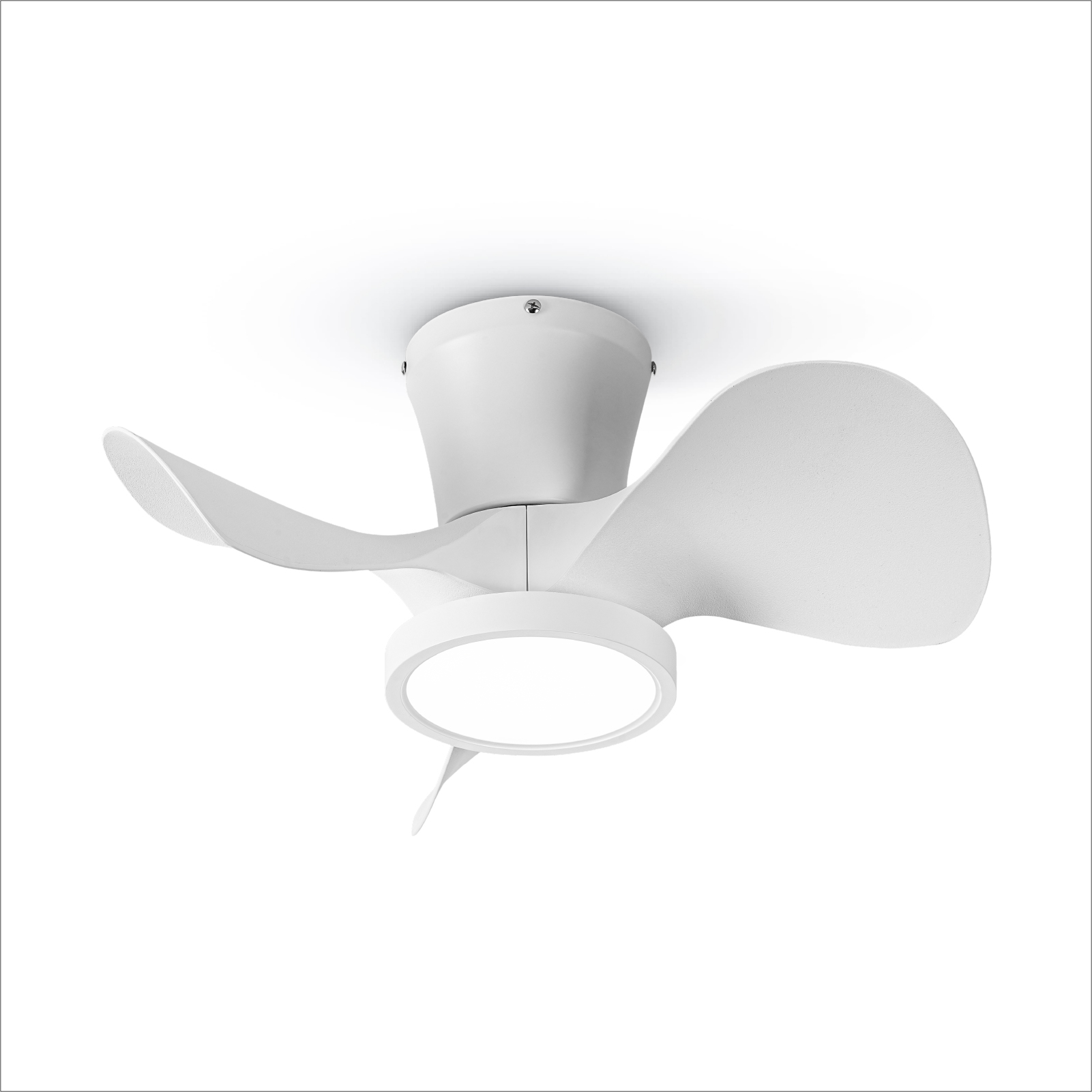 Quiet Ceiling Fan with LED Light 22 inch Large Air Volume Remote Control for Kitchen Bedroom Dining Room Patio White 15W Light