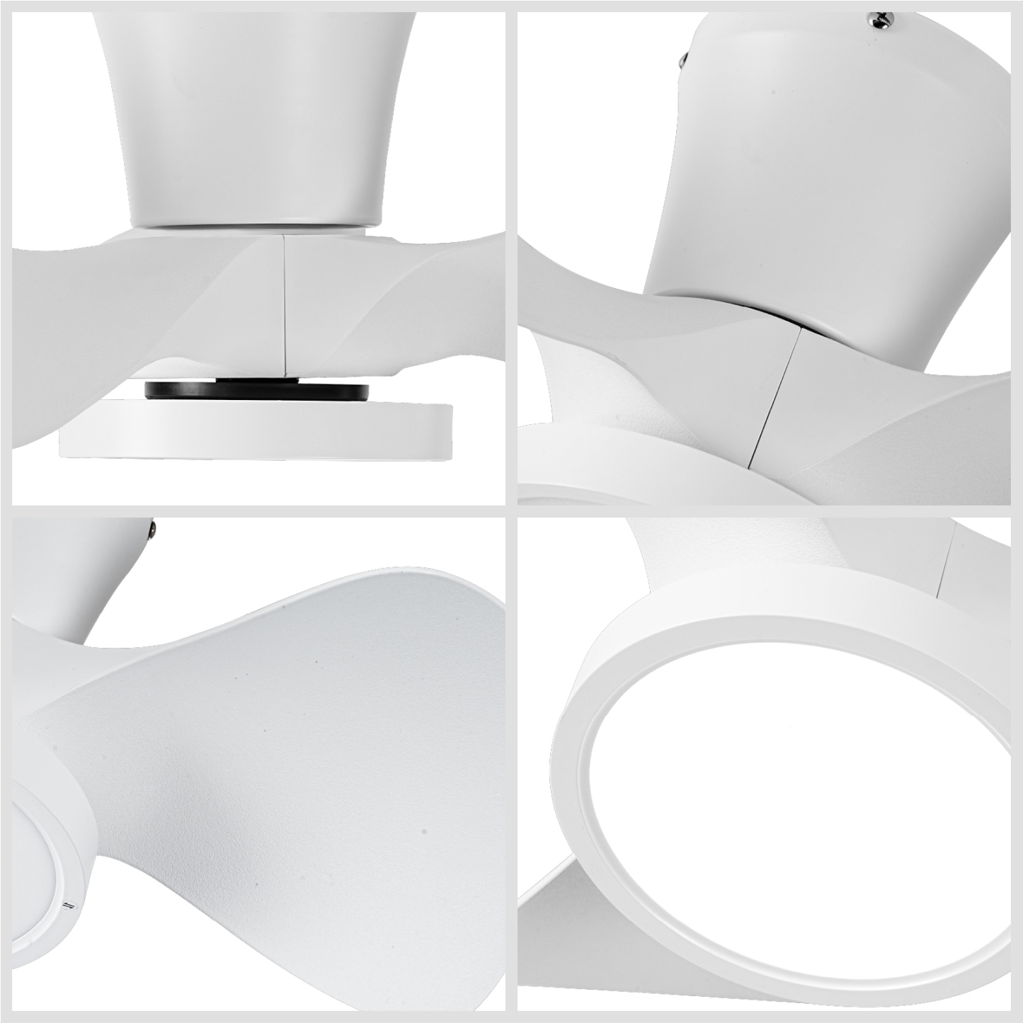 Quiet Ceiling Fan with LED Light 22 inch Large Air Volume Remote Control for Kitchen Bedroom Dining Room Patio White 15W Light
