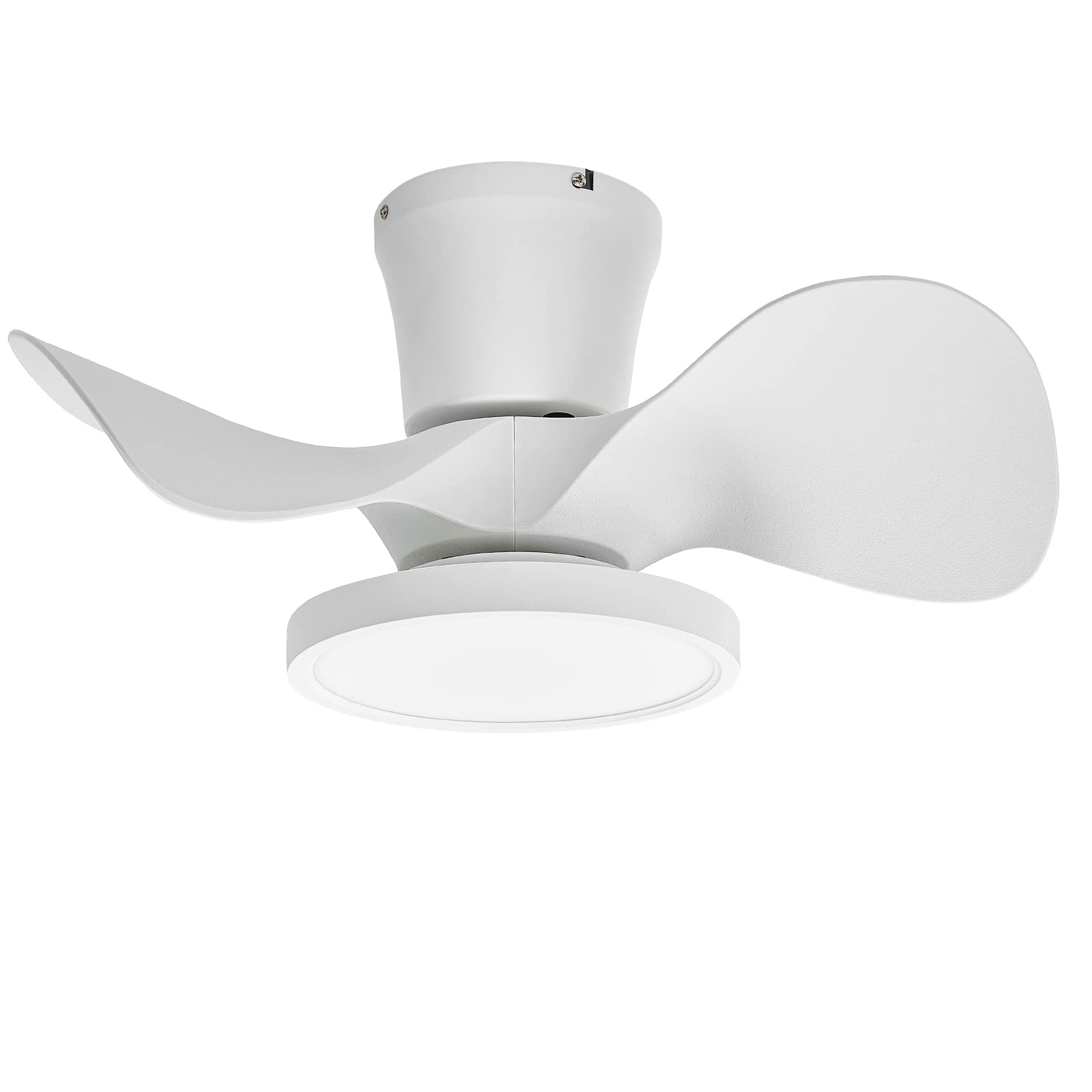 Quiet Ceiling Fan with LED Light 22 inch Large Air Volume Remote Control for Kitchen Bedroom Dining Room Patio White