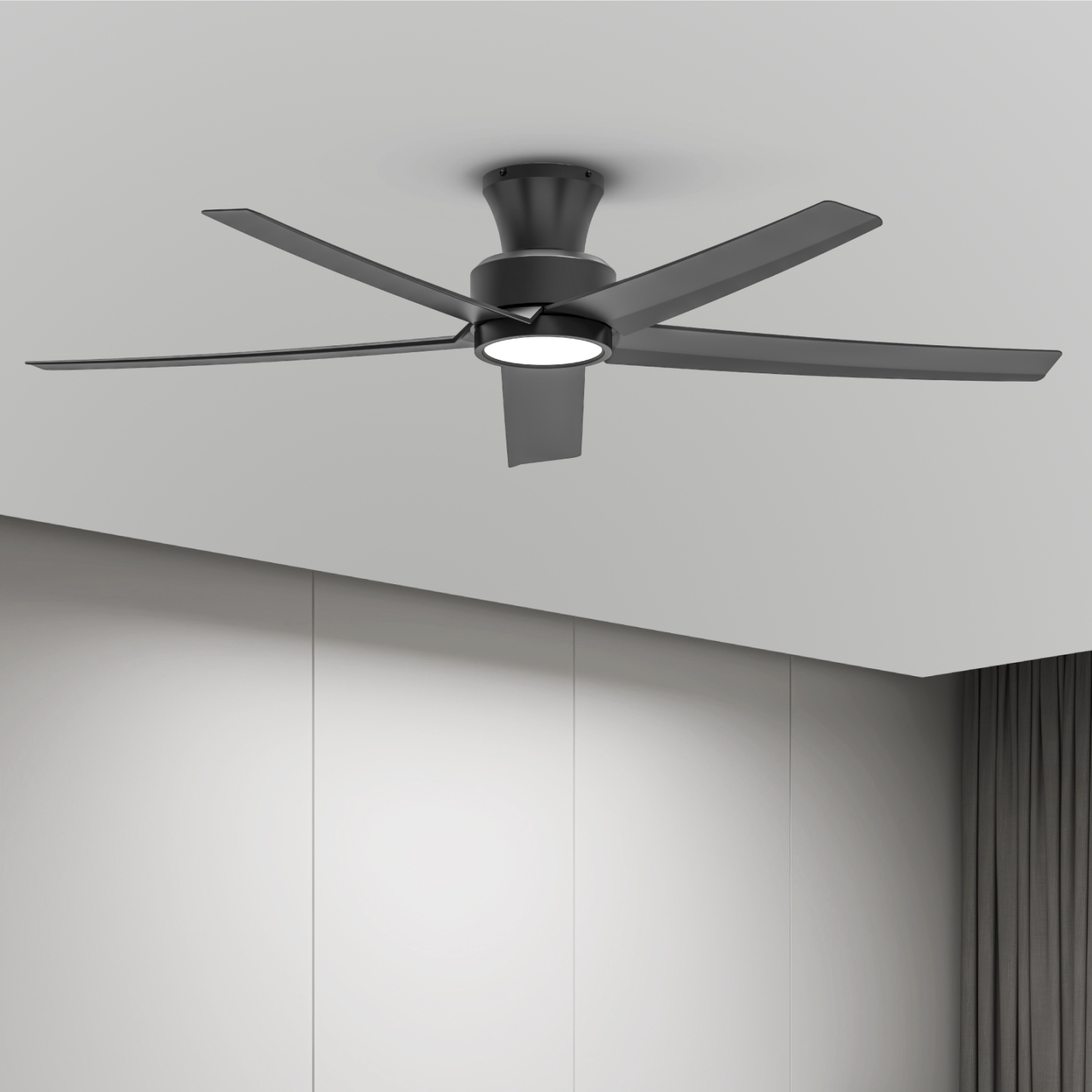 TALOYA 52 inch Ceiling Fans with Lights,Remote Control Multifunctional Quiet Fan with Three Color Temperature and Dimmable Light with Reversible Blades Black