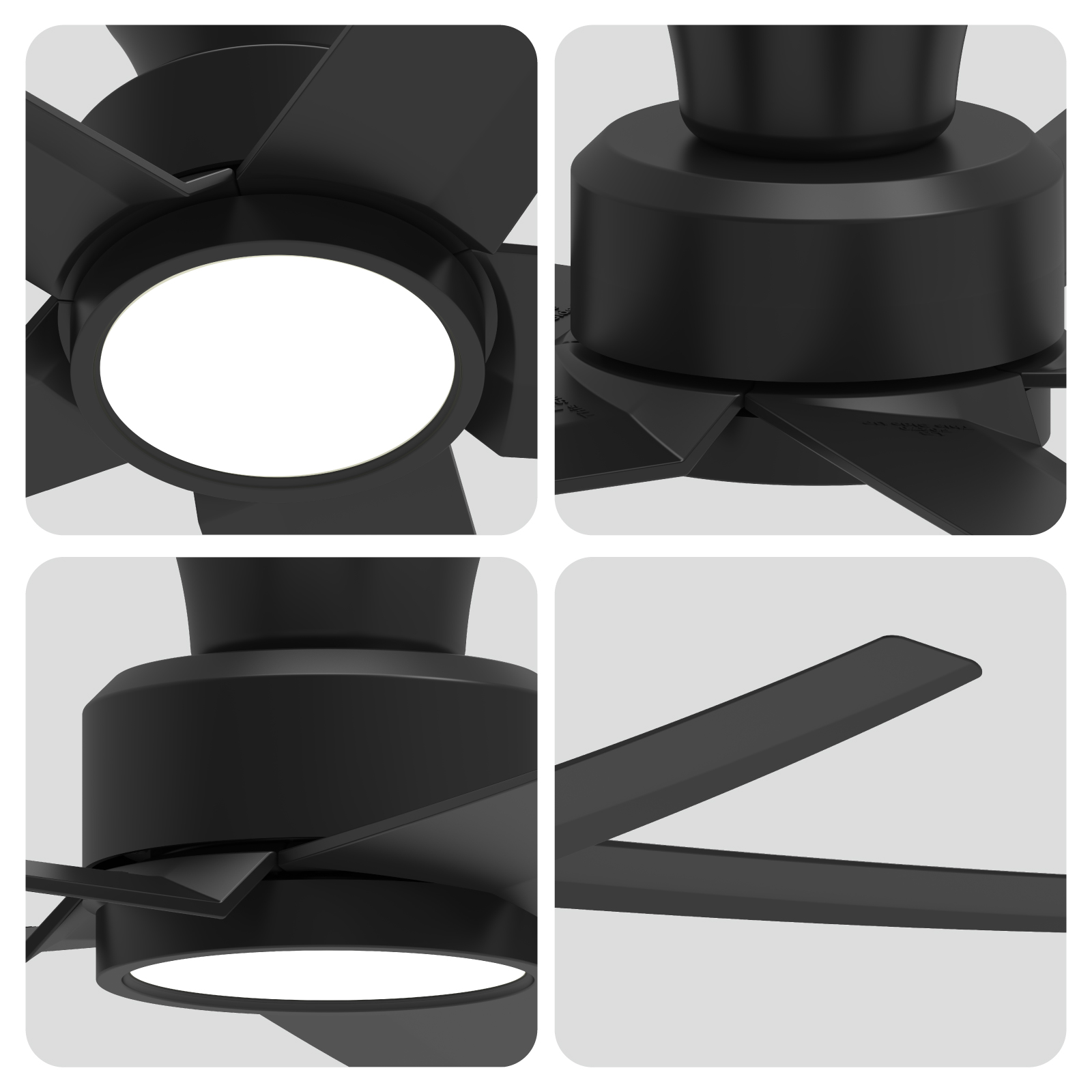 TALOYA 52 inch Ceiling Fans with Lights,Remote Control Multifunctional Quiet Fan with Three Color Temperature and Dimmable Light with Reversible Blades Black