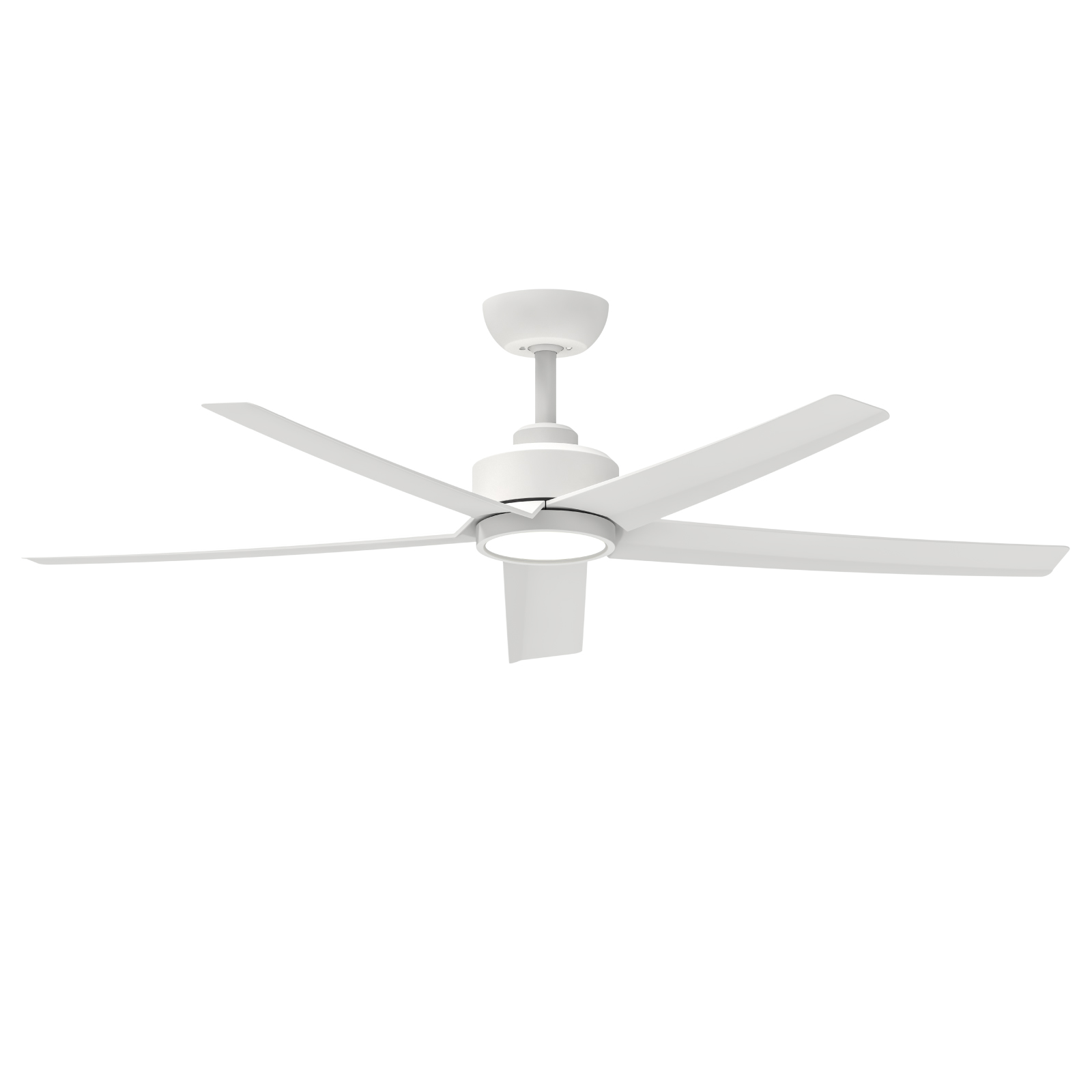 52 inch White Ceiling Fans with Lights and Remote, Reversible DC Motor, 6 Speeds,5 Blades, Modern Ceiling Fan for Living Room, Indoor/Covered Outdoor