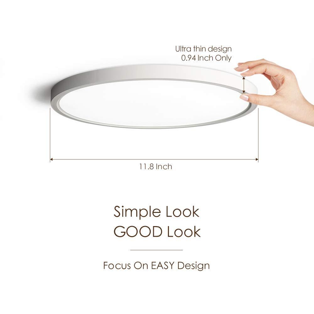 C3 Series Flush Mount LED Ceiling Light Fixture,12 inch&15.8 inch ,3000/3500/4000/5000/6500K Selectable Ceiling Light, 5 Colors in 1