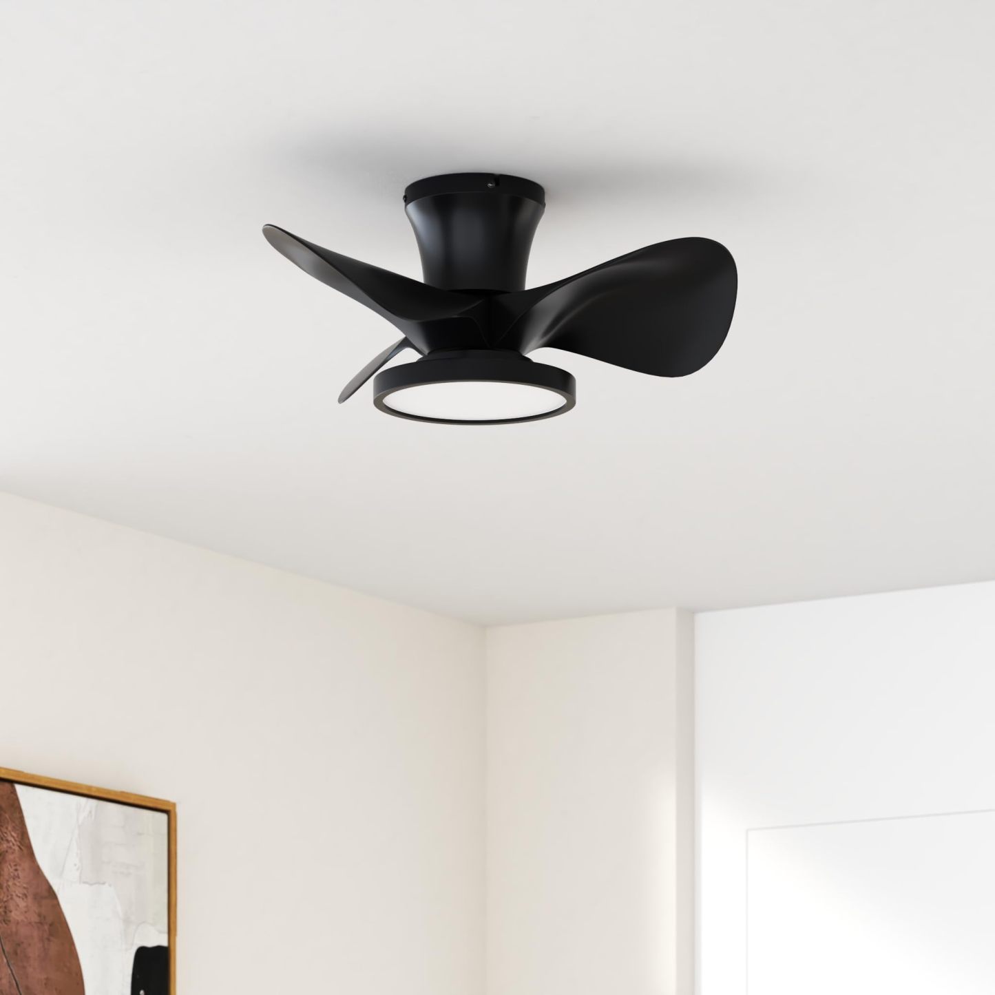  Ceiling Fan with LED Light 22 inch Large Air Volume Remote Control for Kitchen Bedroom Dining Room Patio