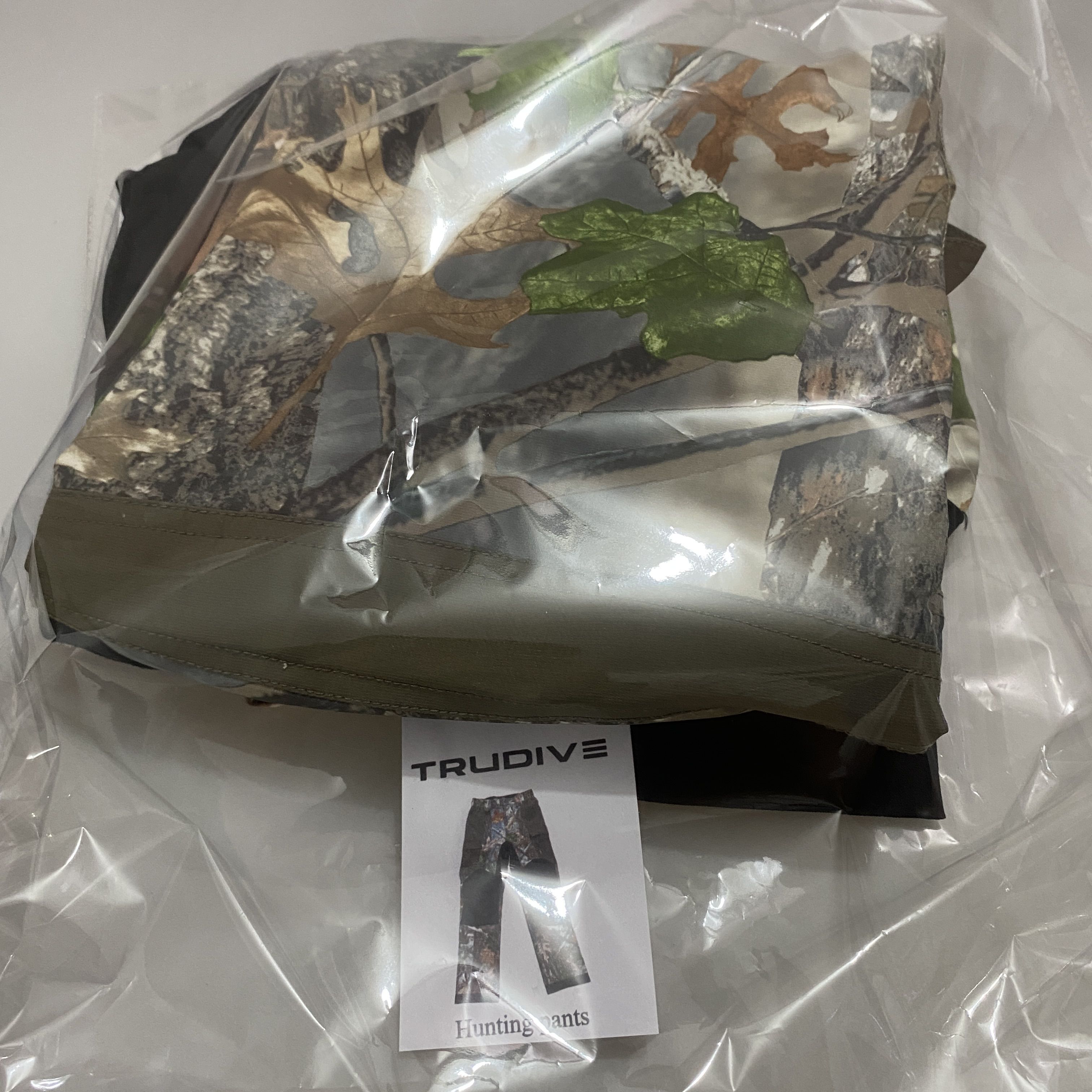 TRUDIVE Hunting Pants, 57% Cotton, 41% Polyester, 2% Spandex, Tree Camo, Size L, High Rise, Zipper Closure