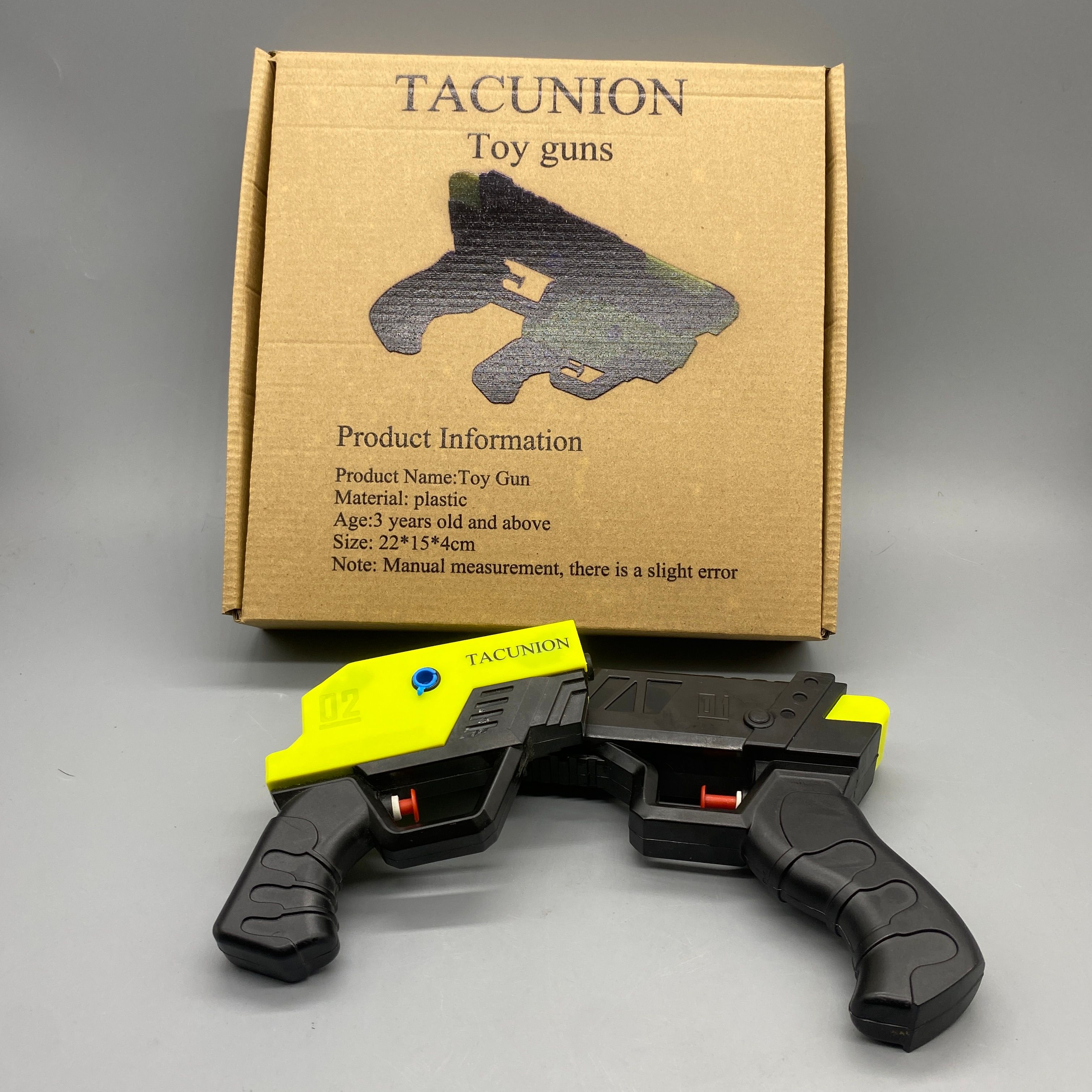 TACUNION Toy Guns , Plastic Handheld Pistols, 2-in-1 Combos, Safe and Fun for Ages 3+, 22x15x4cm