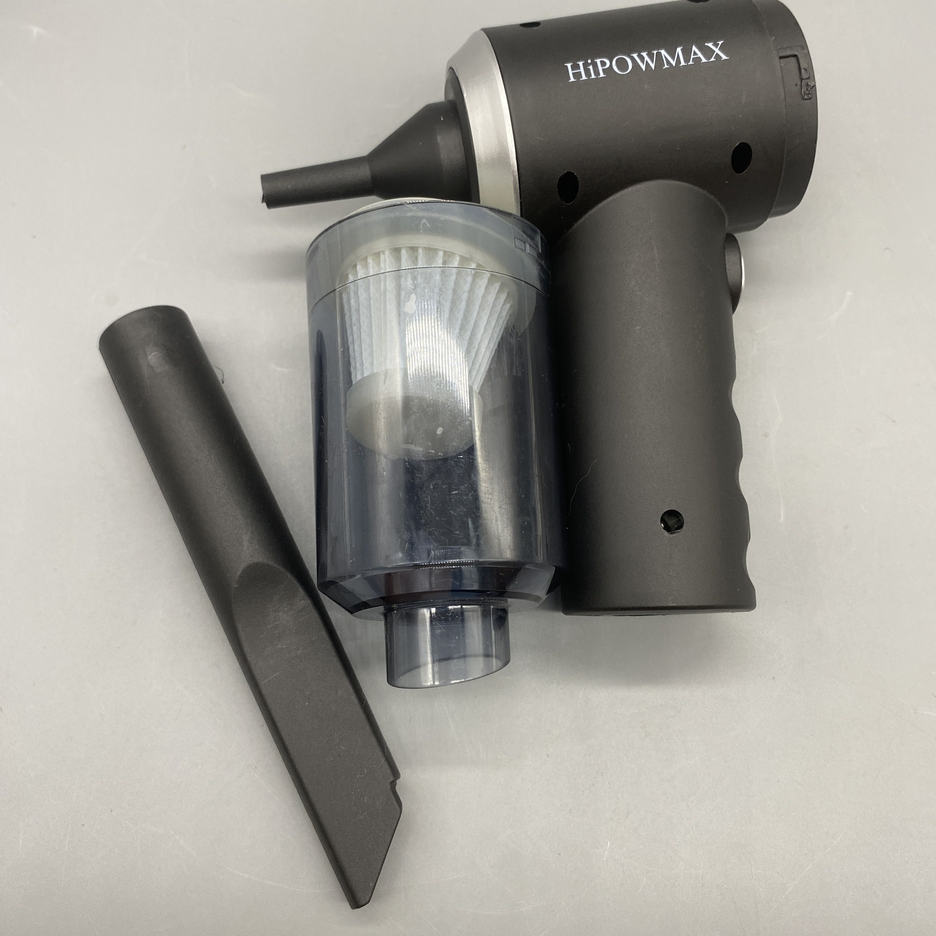 HiPOWMAX Vacuum Cleaner - 9000Pa Powerful Suction, 500ml Capacity, 12000mAh Battery, Black, Compact Size 135*122*55mm, Dual Use for Car and Home