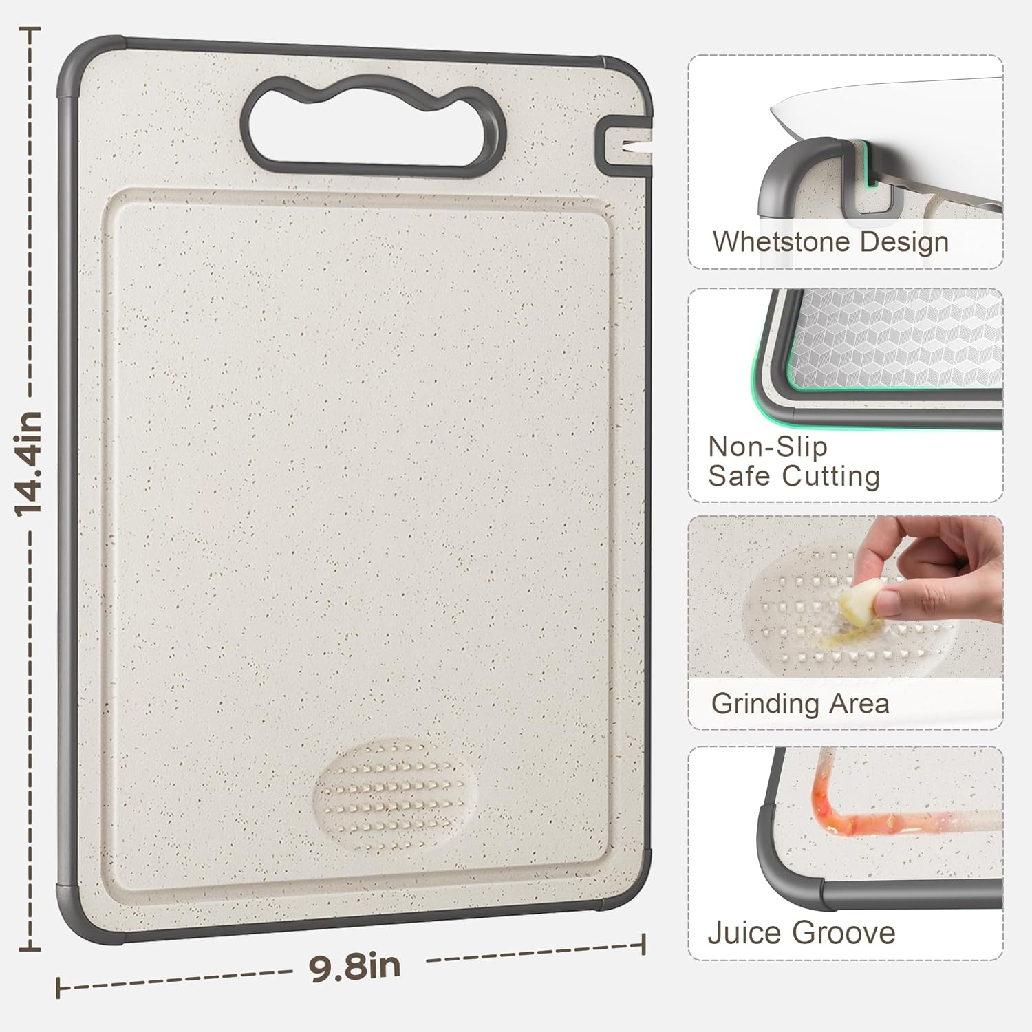 Stainless Steel Cutting Board,Double Sided Chopping Board for Kitchen,Dishwasher Safe,Scratch Resistant with Mesh Design,Anti-Slip Silicone Edges