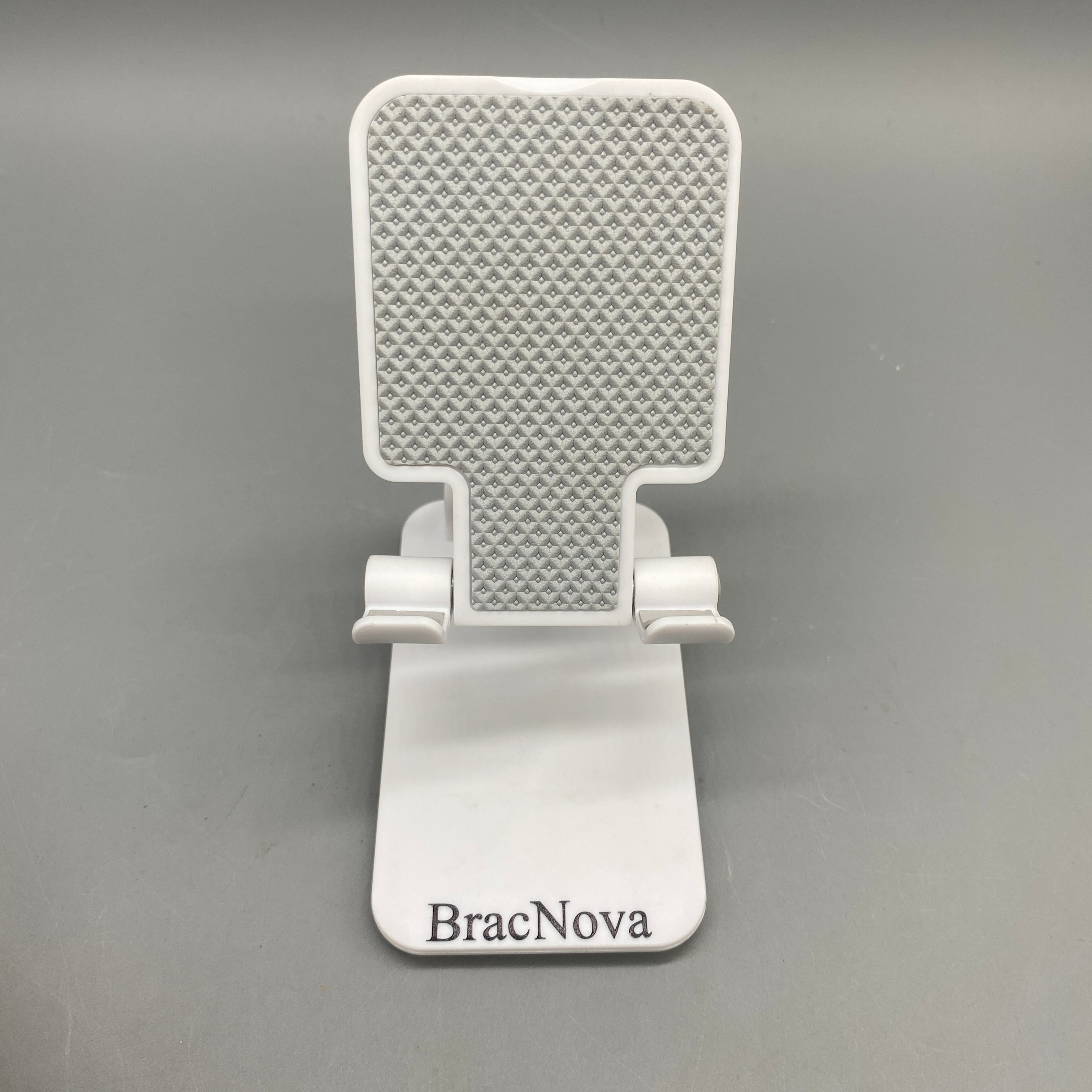 BracNova Adjustable smartphone and PC tablet stabilizers and mounts - Compatible with 4-11 Inch Devices, Plastic Mount, White, 12x7x3cm