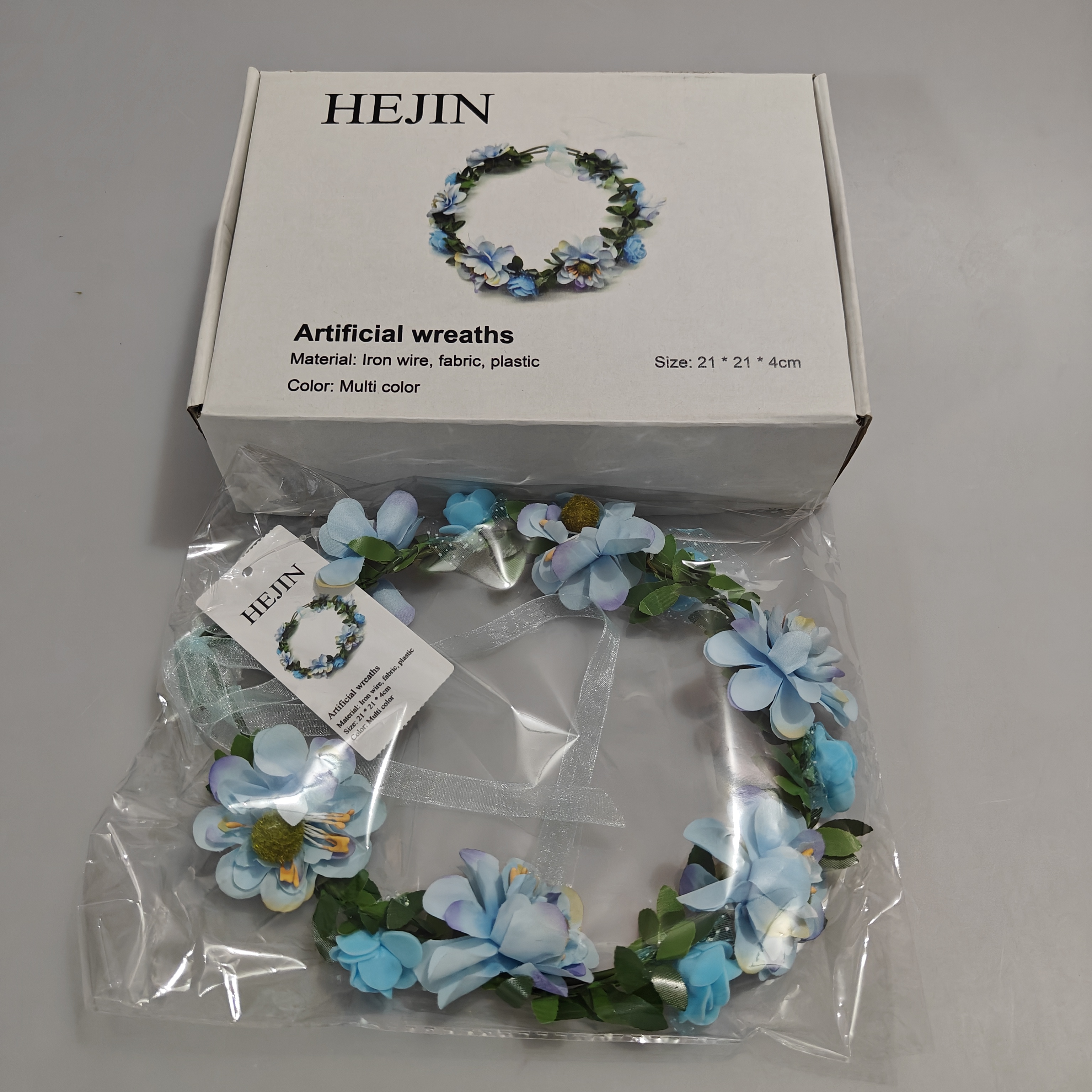 HEJIN Artificial wreaths - Blue Serenity,Compact Dimensions,Versatile Decor
