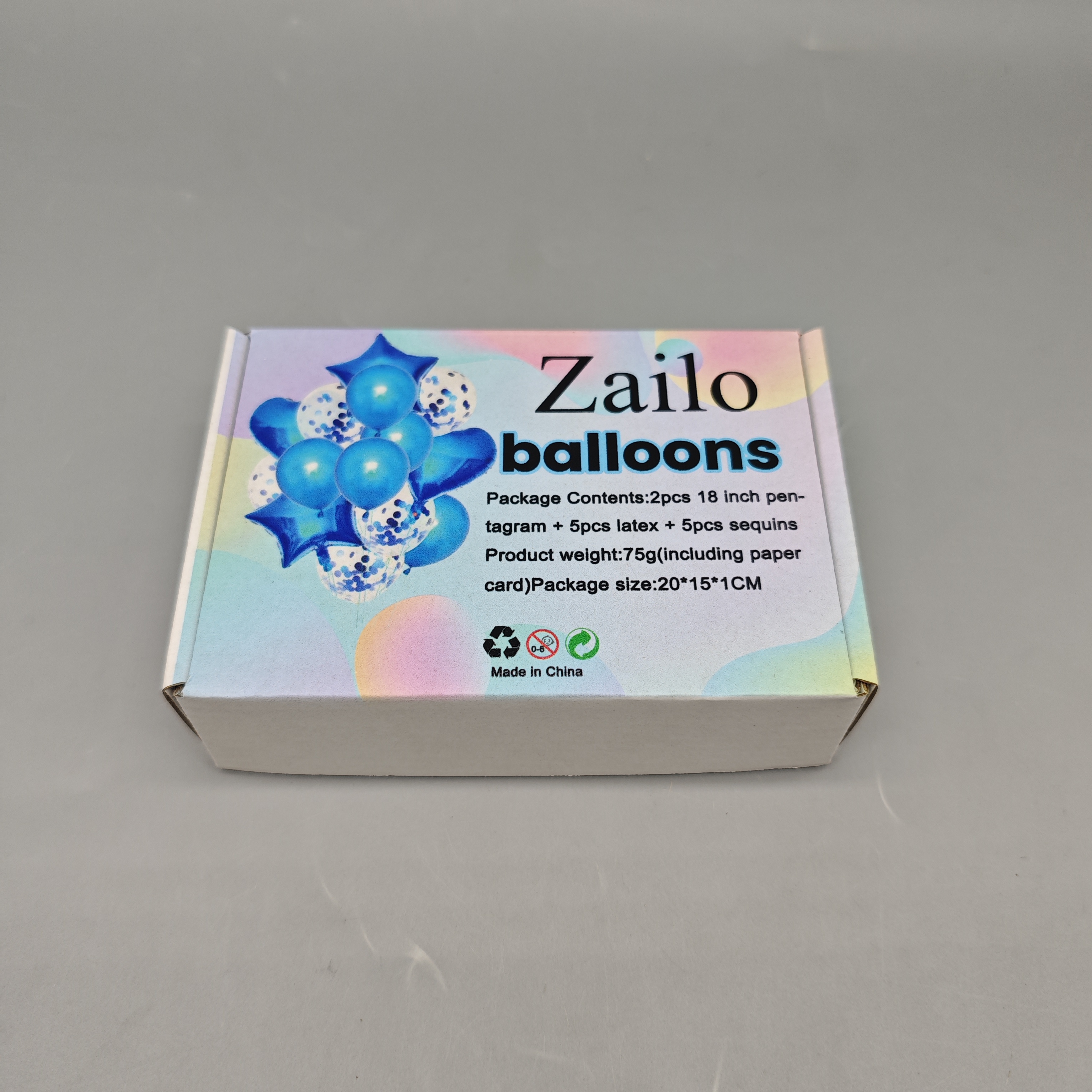 Zailo Balloons Set with 2pcs 18-Inch Foil Pens + 5pcs Latex + 5pcs Confetti Balloons, 75g Party Decoration Pack, 20×15×1cm Packaging for Birthday, Graduation, Celebration