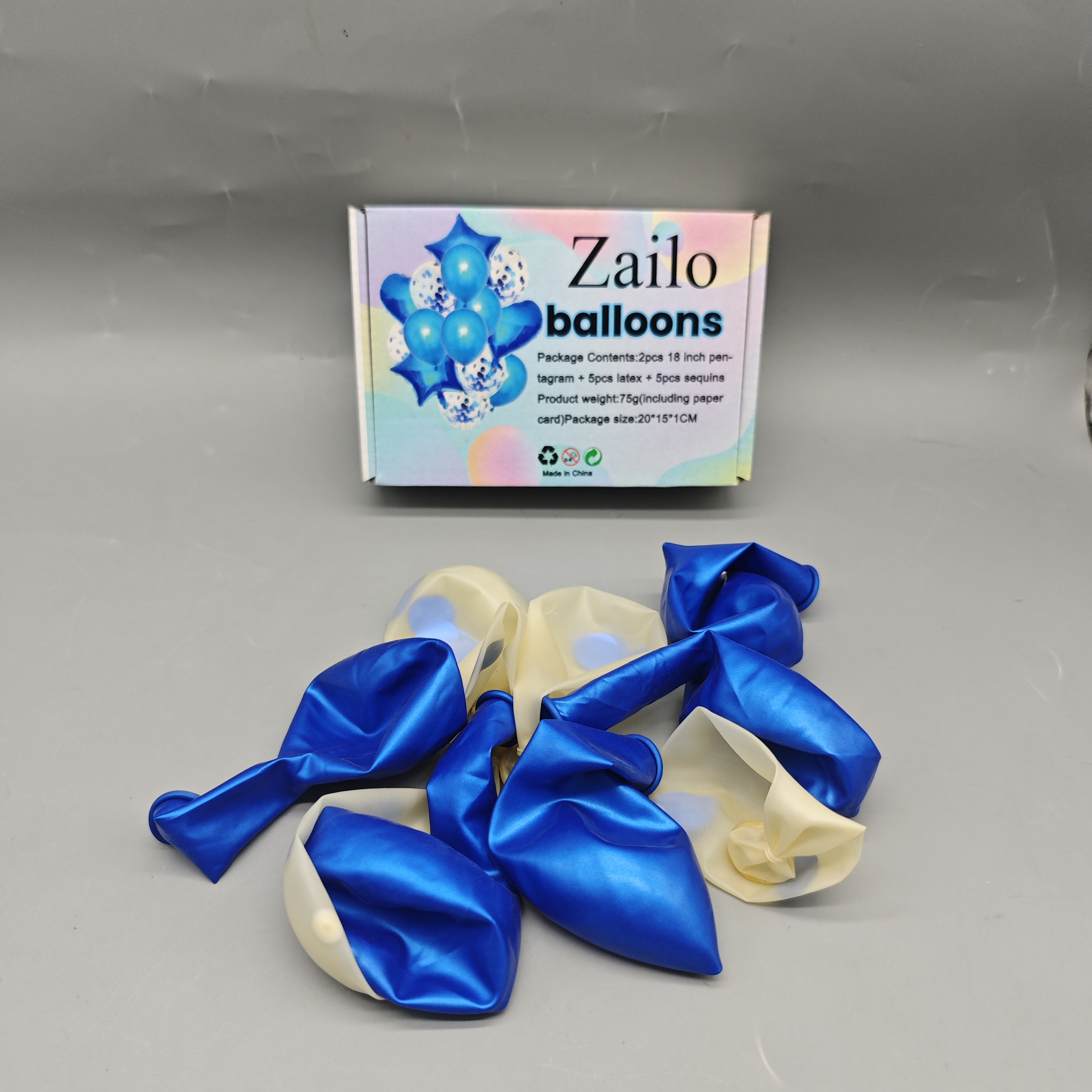 Zailo Balloons Set with 2pcs 18-Inch Foil Pens + 5pcs Latex + 5pcs Confetti Balloons, 75g Party Decoration Pack, 20×15×1cm Packaging for Birthday, Graduation, Celebration