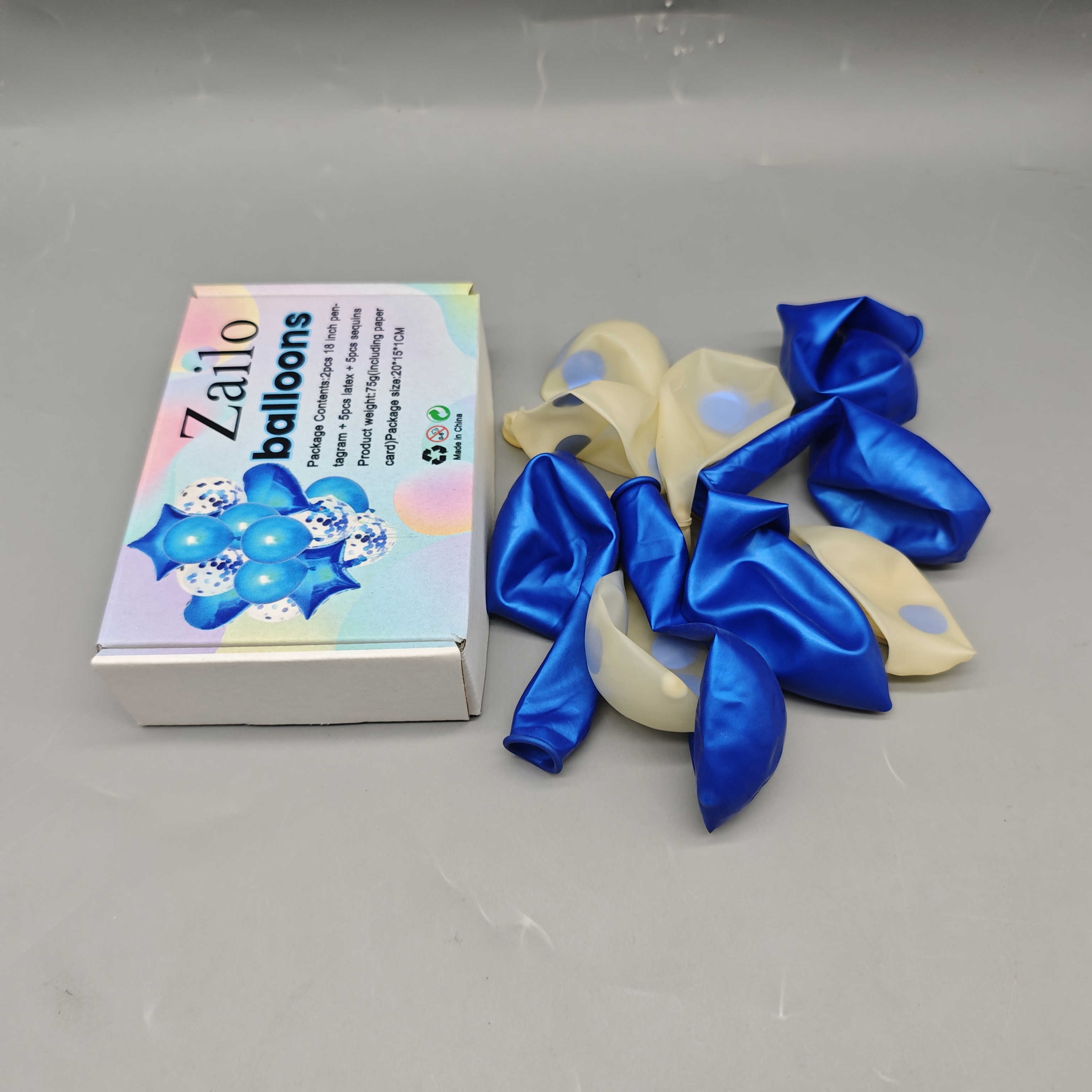 Zailo Balloons Set with 2pcs 18-Inch Foil Pens + 5pcs Latex + 5pcs Confetti Balloons, 75g Party Decoration Pack, 20×15×1cm Packaging for Birthday, Graduation, Celebration