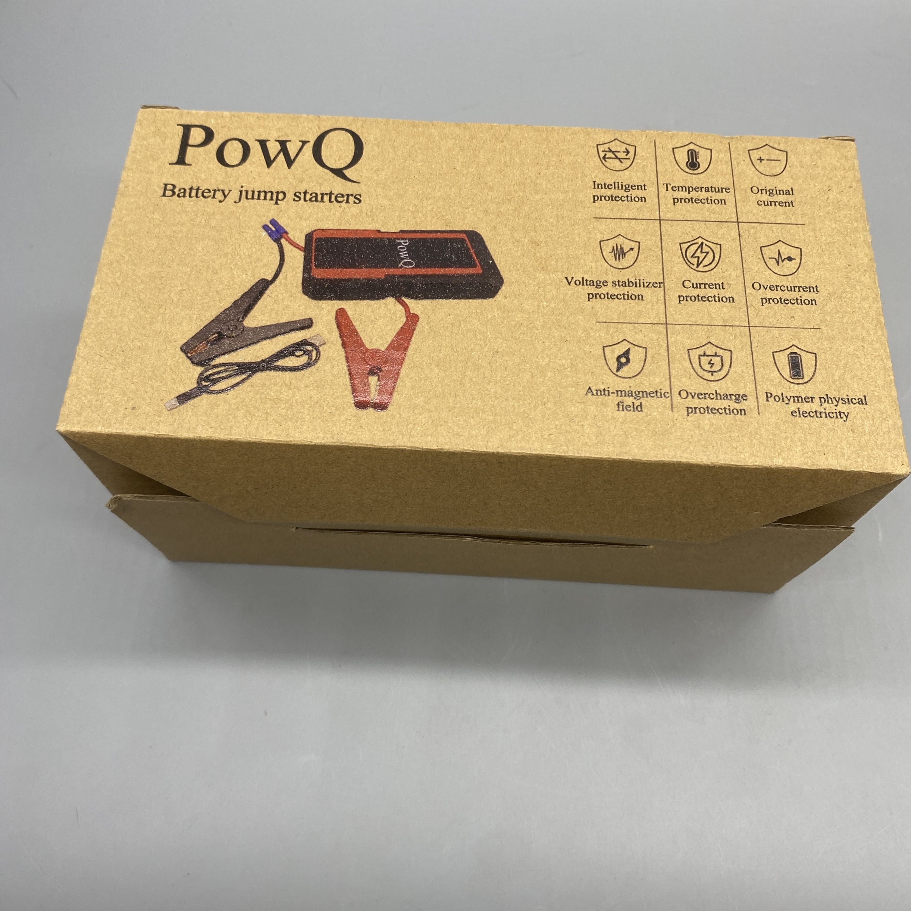 PowQ Battery Jump Starter - Smart Protection, Voltage Regulator, Temperature & Current Protection, Anti-Magnetic, Overcharge Protection, Polymer Physical Electricity