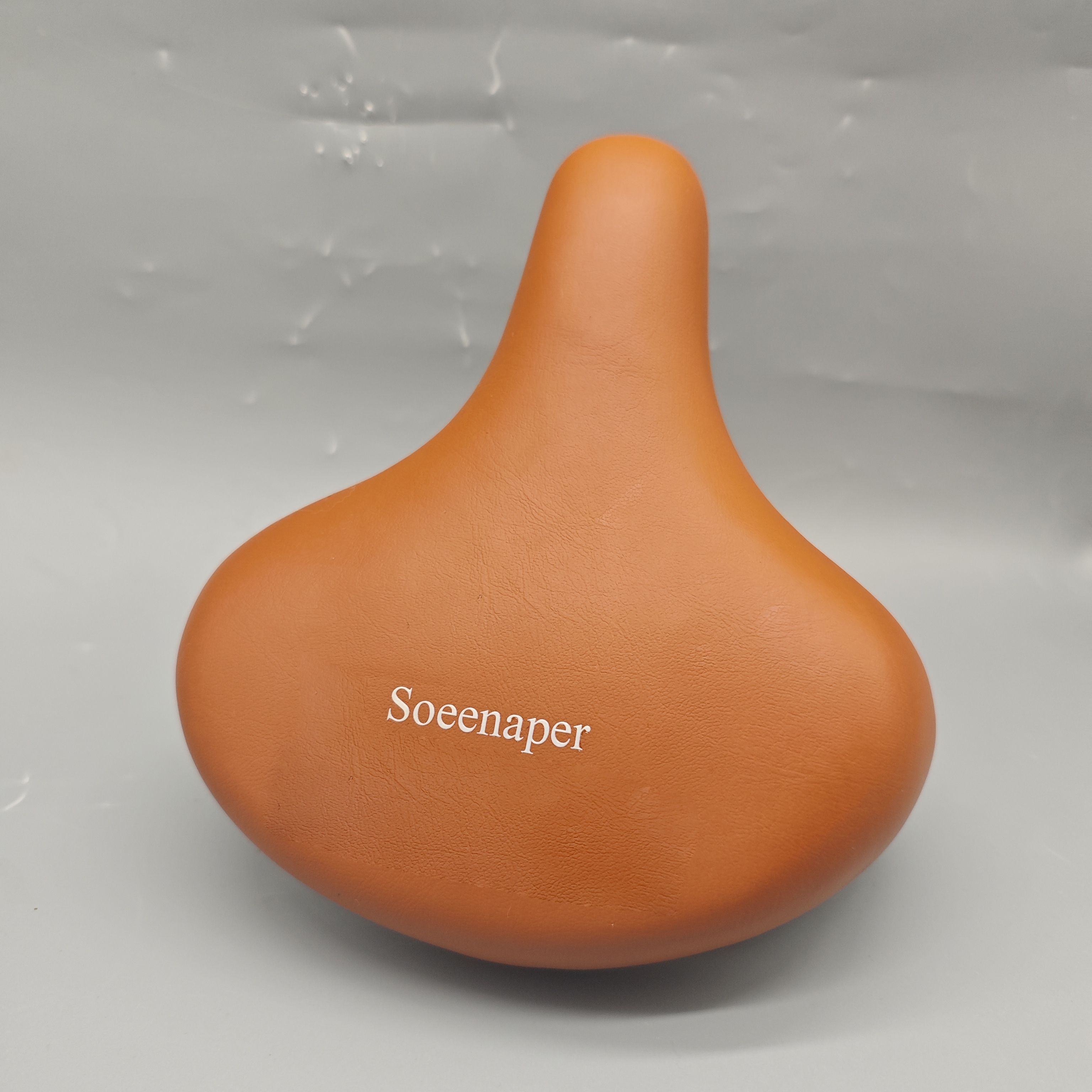 Soeenaper Bicycle Saddles PU Leather High-Elastic Shock Absorbing Steel Rail, Wear-Resistant Stain-Resistant Soft Comfortable Bike Seat Orange