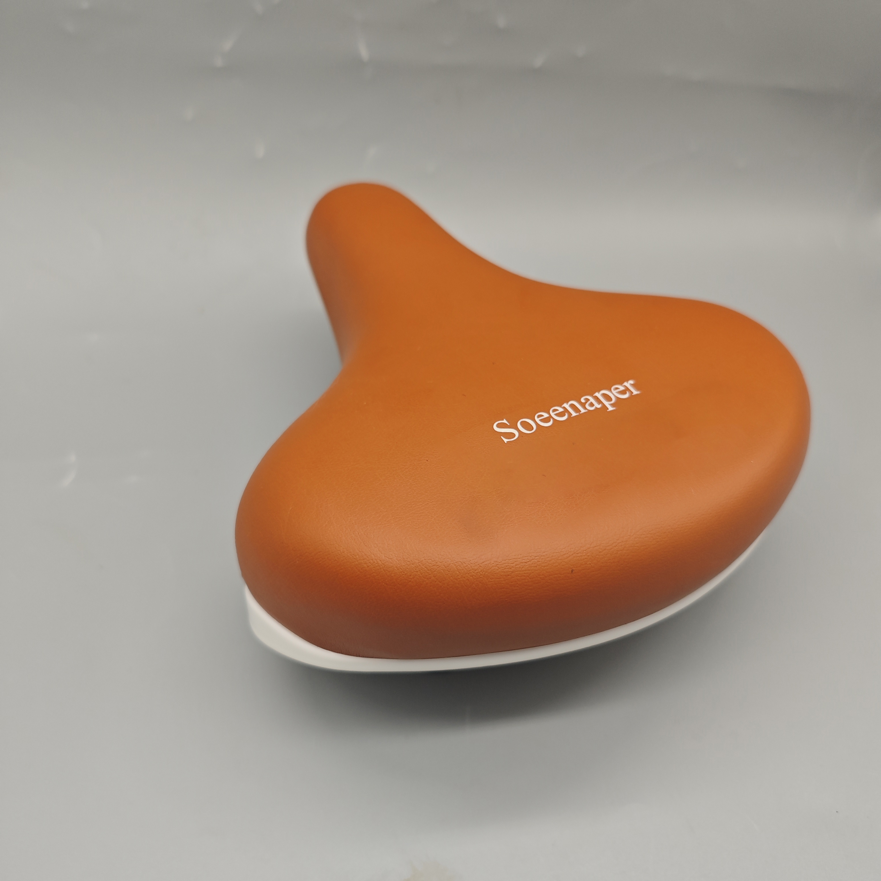 Soeenaper Bicycle Saddles PU Leather High-Elastic Shock Absorbing Steel Rail, Wear-Resistant Stain-Resistant Soft Comfortable Bike Seat Orange