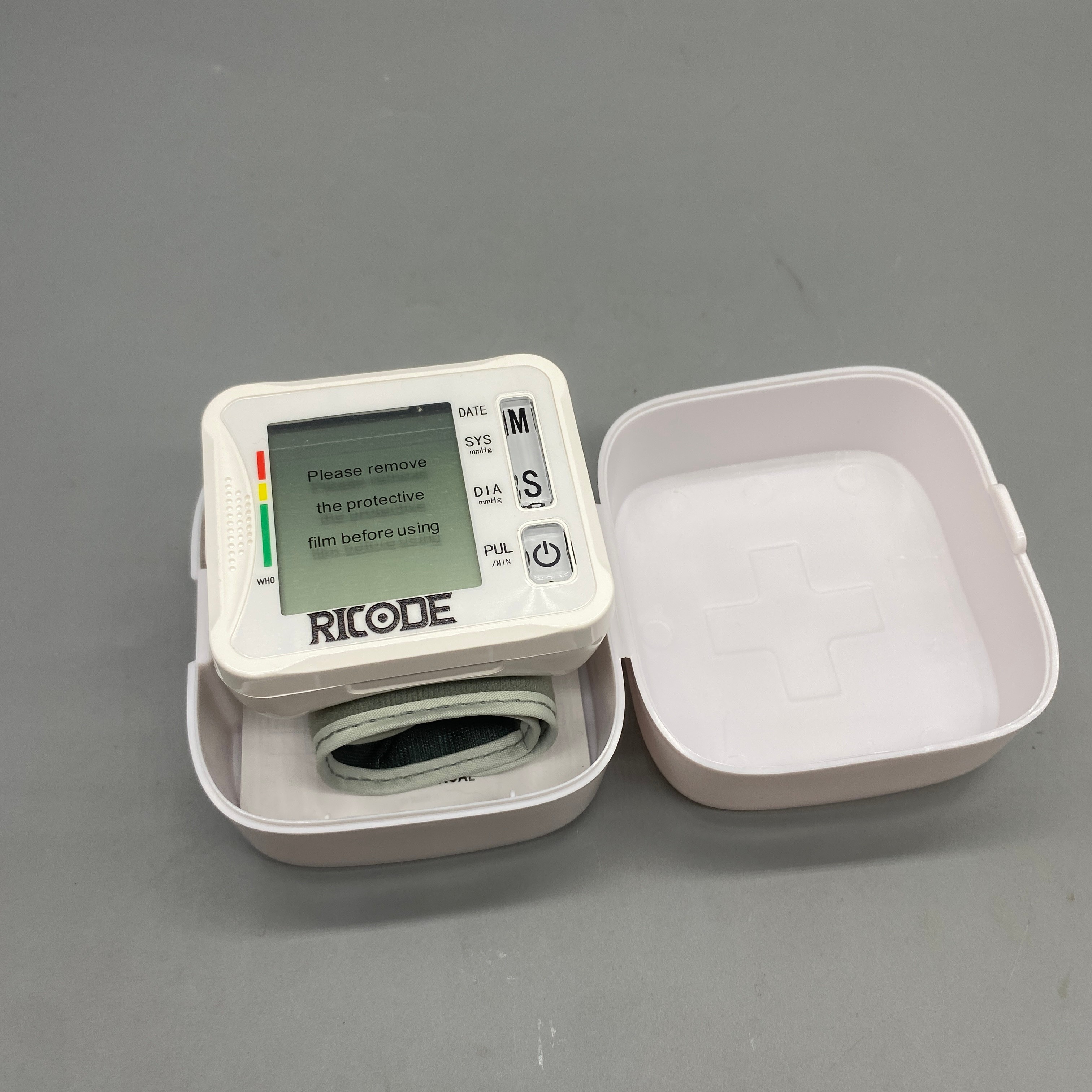 RICODE Blood pressure measuring apparatus -User Memory (99 Sets Each), 13.5-19.5 cm Wrist Circumference, LCD Display, Accurate Oscillometric Measurements, Battery Operated