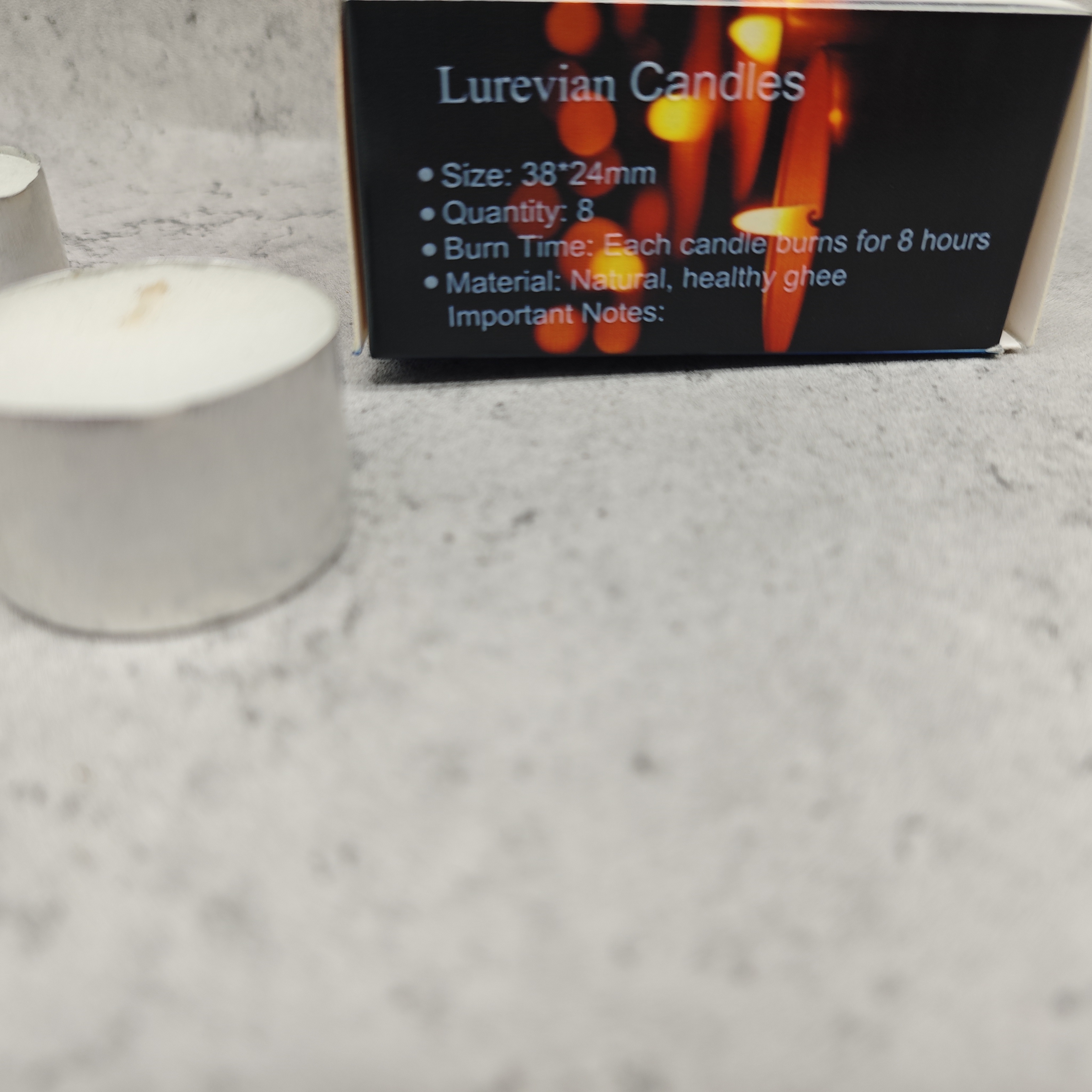 Lurevian Candles – 8 Pack Natural Ghee Tealights, 38×24mm, Long-Lasting 8 Hour Burn, Clean & Eco-Friendly, Perfect for Meditation, Yoga, and Home Décor