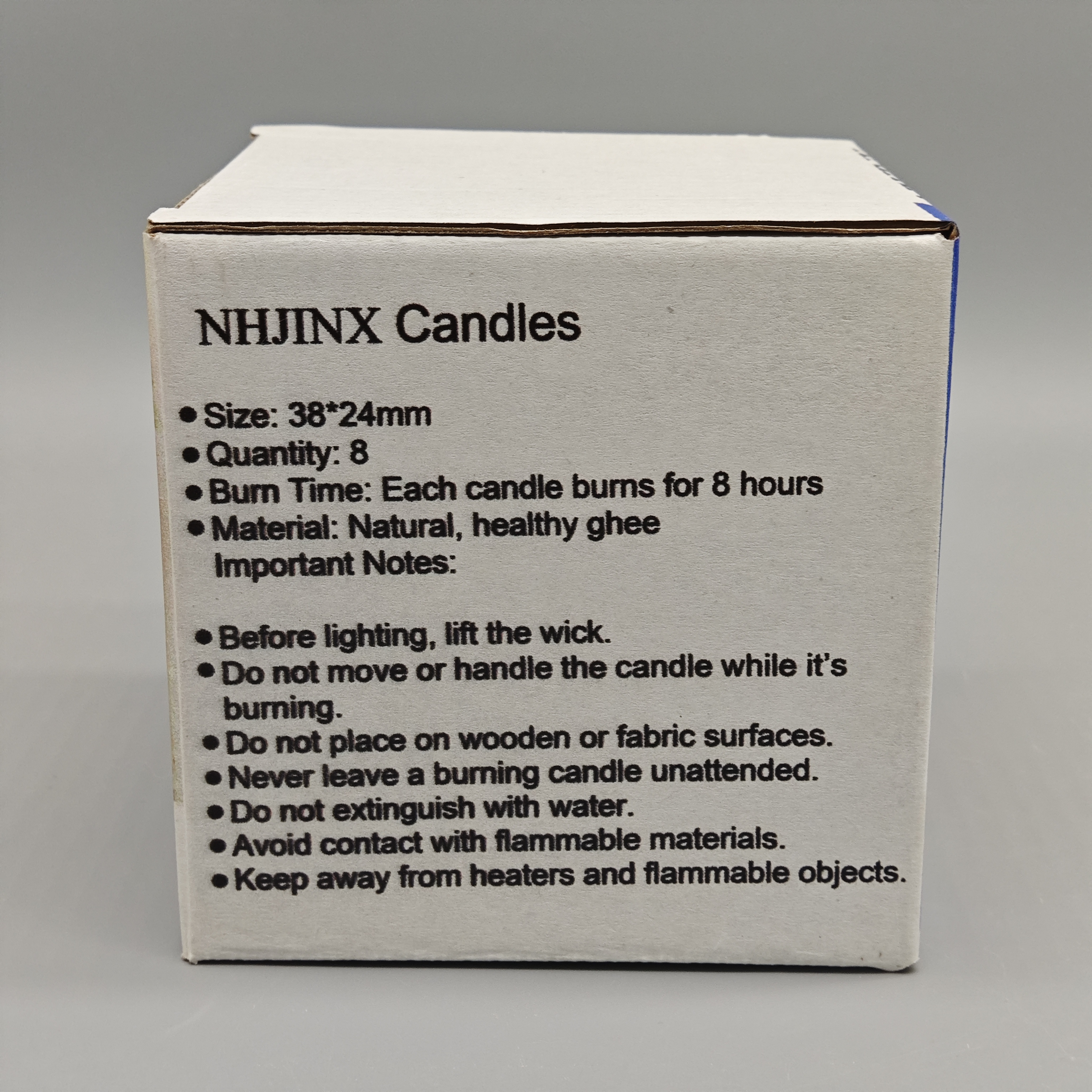 NHJINX Candles, 8 Pack, 38×24mm, 8-Hour Burn Time Each, Smokeless & Clean Burning for Meditation, Prayer, and Home Ambience