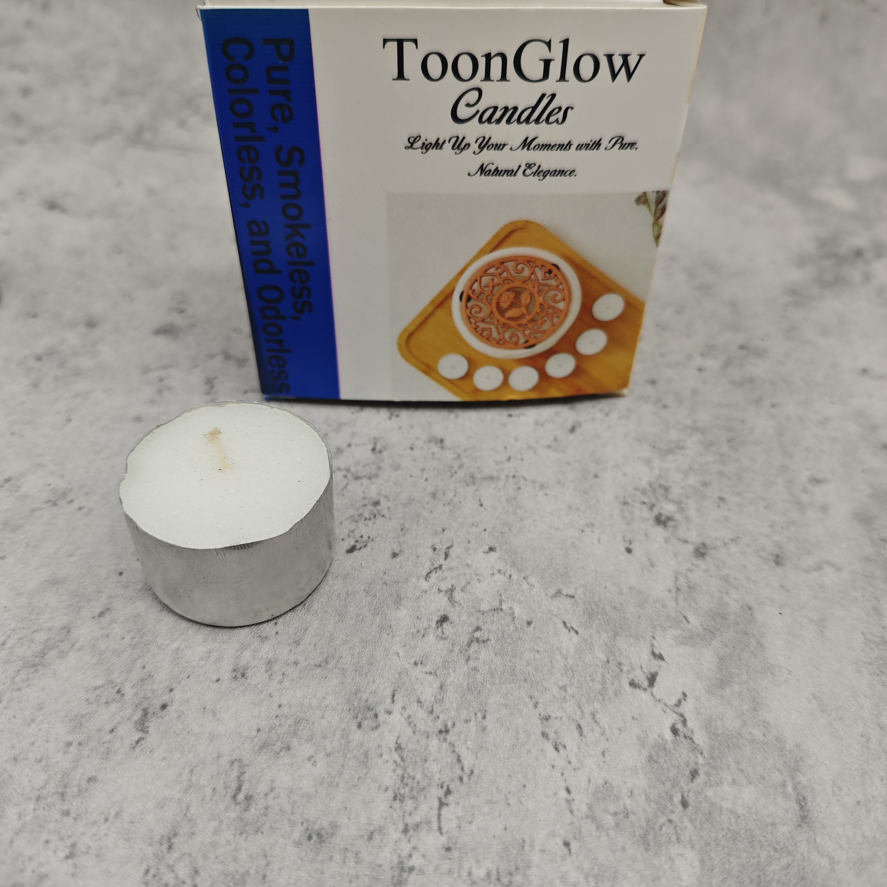 ToonGlow Candles – Natural Ghee Tealight Candles, 8 Pack, 38×24mm, Long-Lasting 8 Hours Burn Time, Healthy & Smokeless for Home, Spa, and Meditation