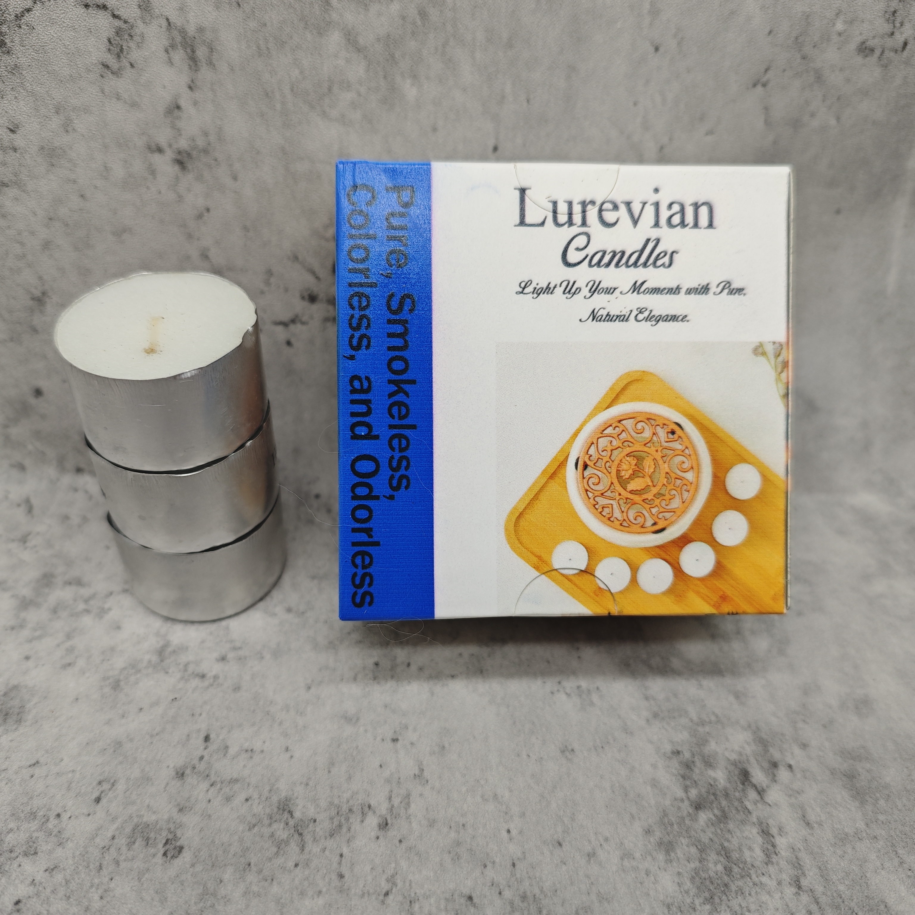 Lurevian Candles – 8 Pack Natural Ghee Tealights, 38×24mm, Long-Lasting 8 Hour Burn, Clean & Eco-Friendly, Perfect for Meditation, Yoga, and Home Décor