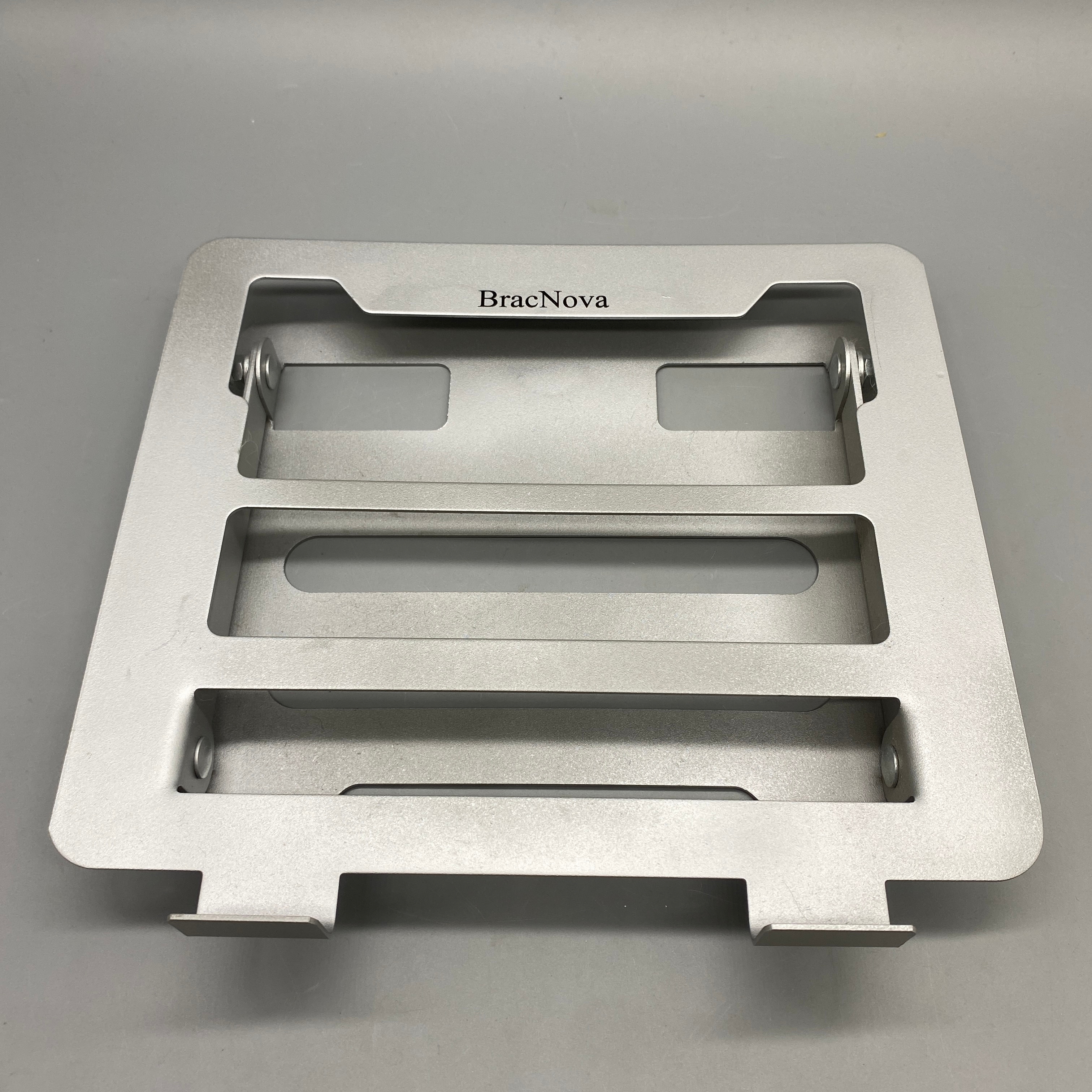 BracNova Computer stands specially designed for holding a computer, printer and computer peripherals, Printer, and Peripherals - Steel Material, 25x21.5x16.5cm, Max Load 10kg, Black/Silver