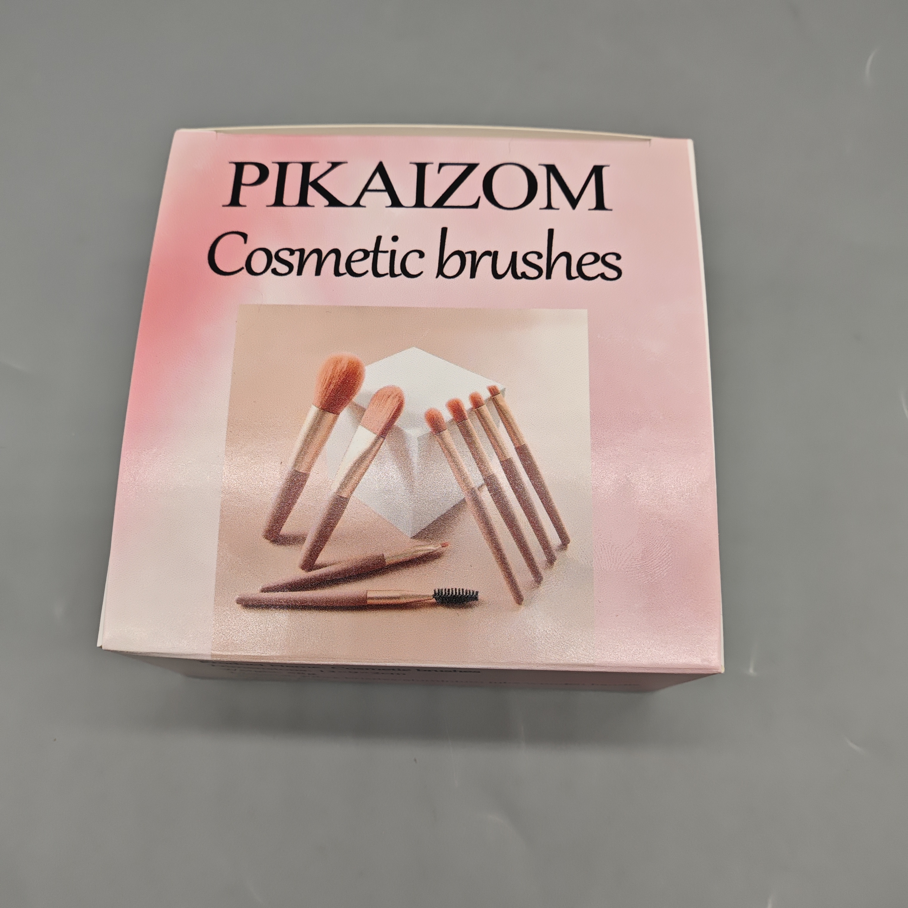 PIKAIZOM Cosmetic Brushes Set, 7-Piece Pink Makeup Brushes, Soft Fiber Bristles, Aluminum Tube & Wooden Handle, 13x9x2cm, For Blending, Contouring & Foundation