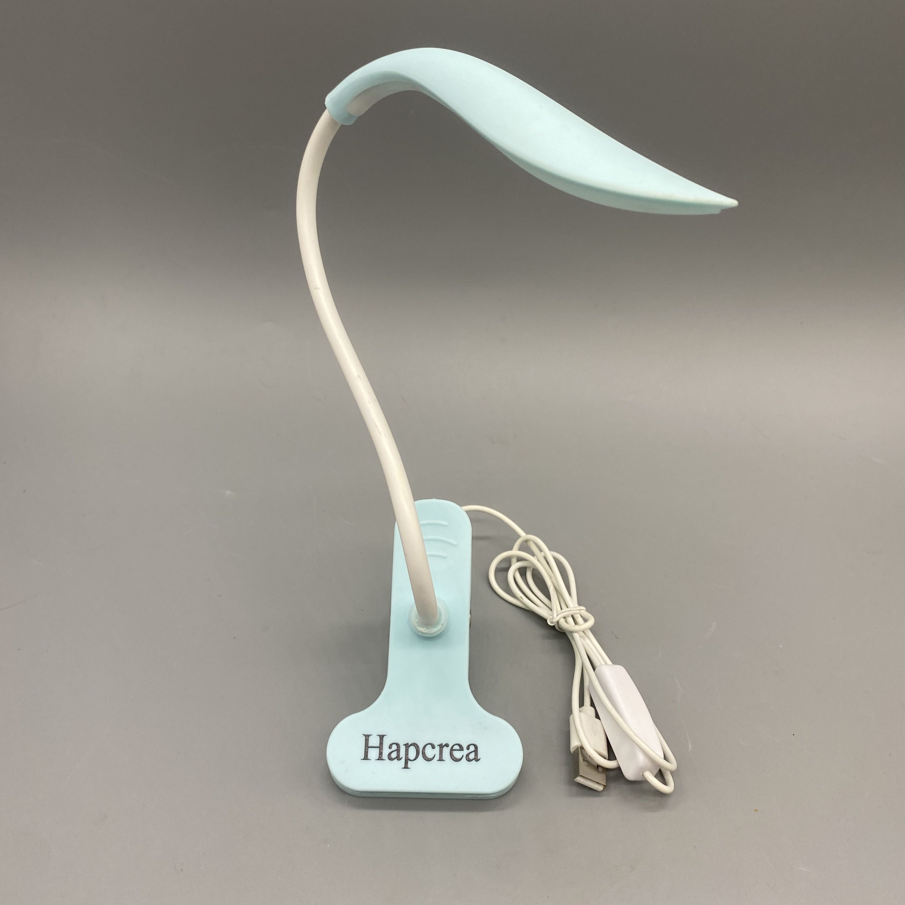 Hapcrea Desk Lamps - 10W, USB Cable 1.5m, Adjustable Color Temperature 3000K-5500K, Rechargeable 2600mAh Battery, Blue Clamp Style, Metal Aluminum + ABS