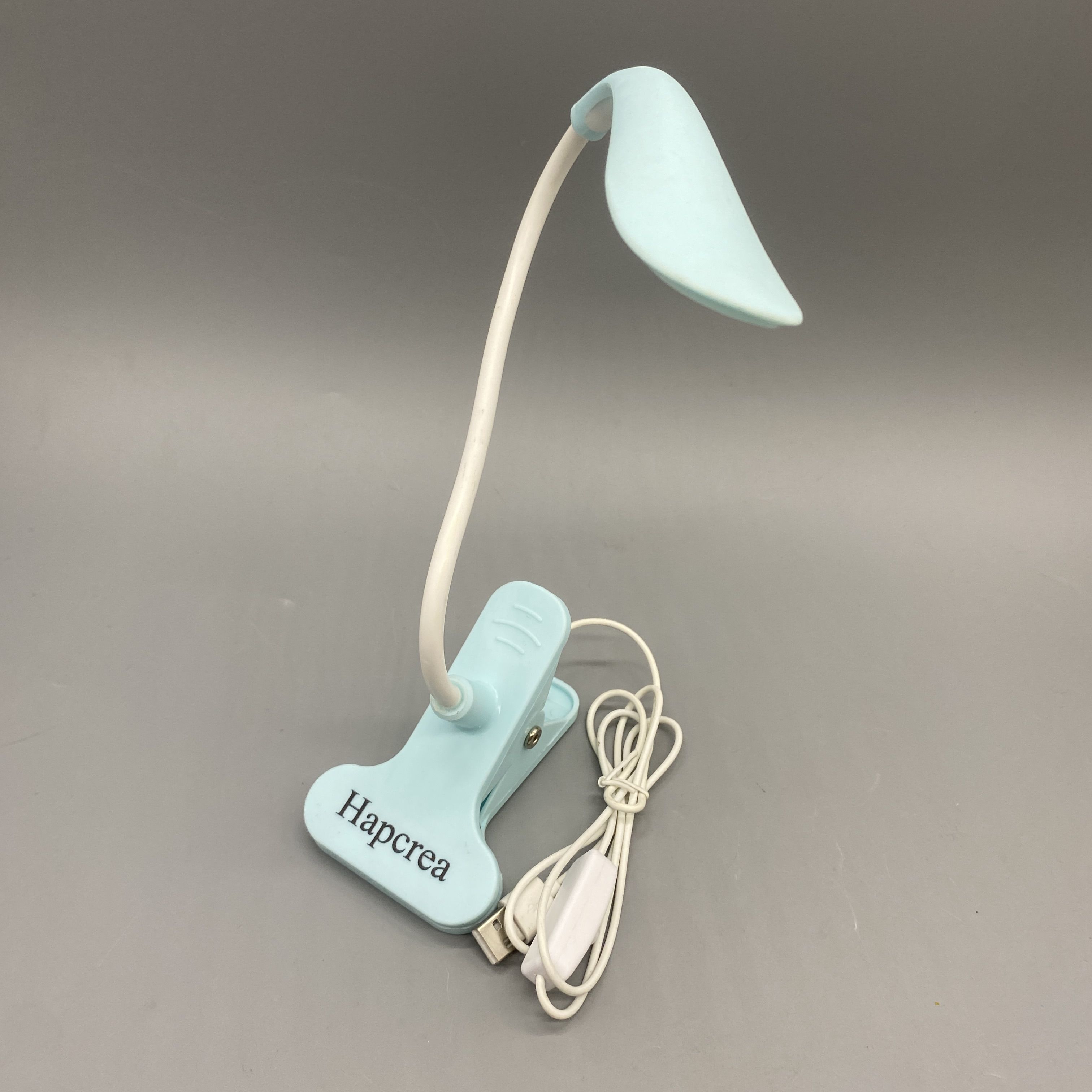 Hapcrea Desk Lamps - 10W, USB Cable 1.5m, Adjustable Color Temperature 3000K-5500K, Rechargeable 2600mAh Battery, Blue Clamp Style, Metal Aluminum + ABS