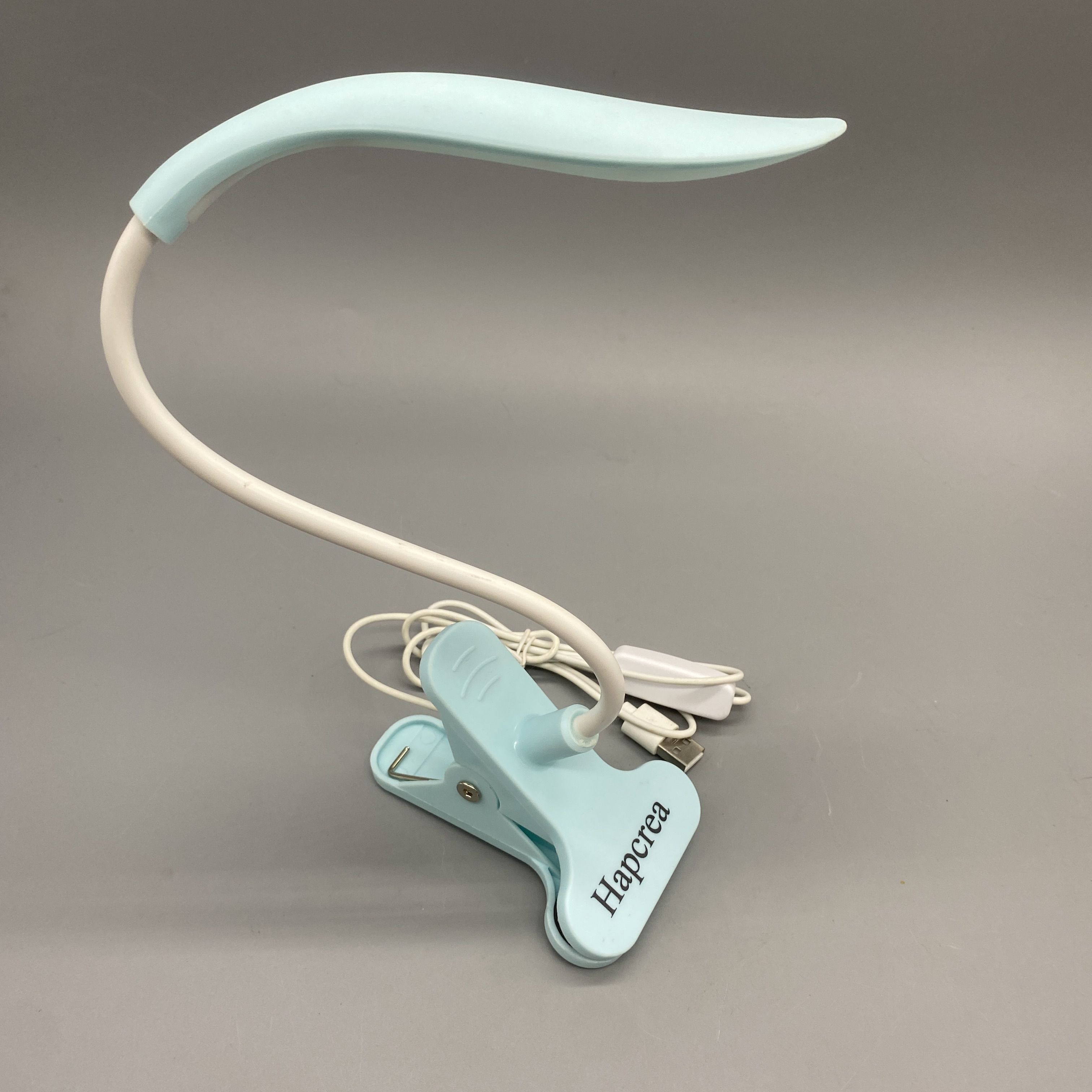 Hapcrea Desk Lamps - 10W, USB Cable 1.5m, Adjustable Color Temperature 3000K-5500K, Rechargeable 2600mAh Battery, Blue Clamp Style, Metal Aluminum + ABS