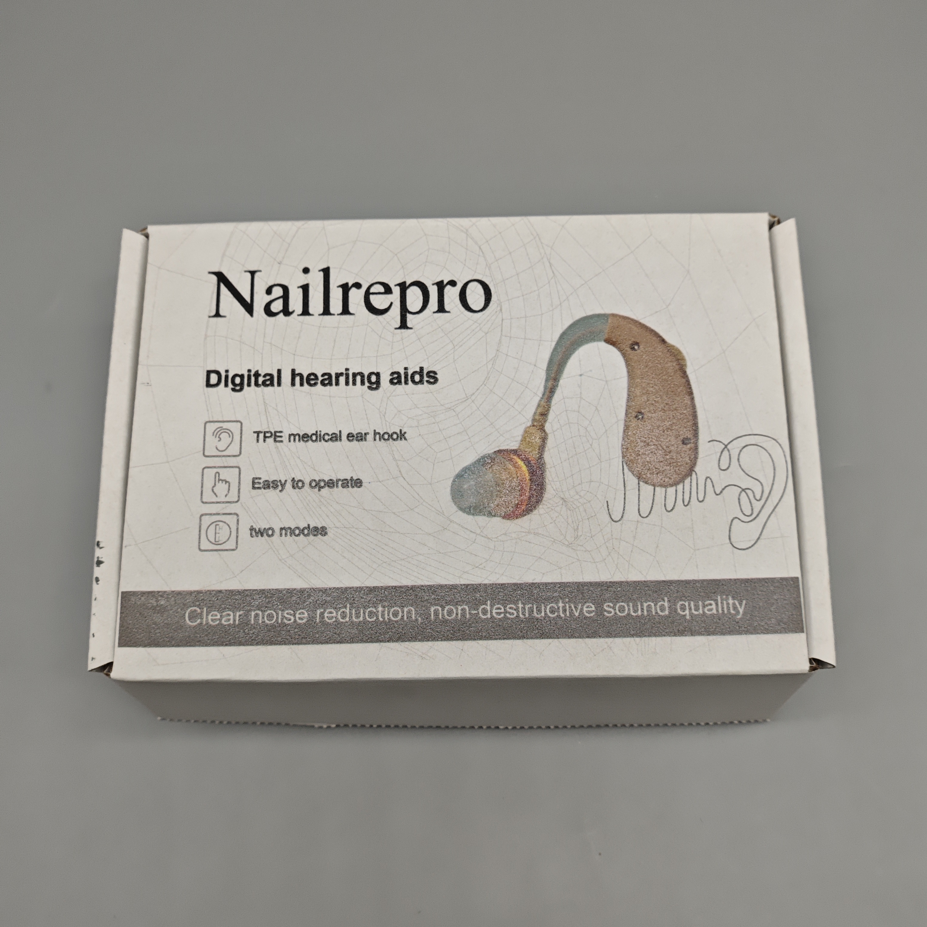 Nailrepro Digital Hearing Aids with Medical-Grade TPE Ear Hook, 2 Modes for Noise Reduction & Clear Sound, Easy Operation, Comfortable Fit for Seniors & Adults
