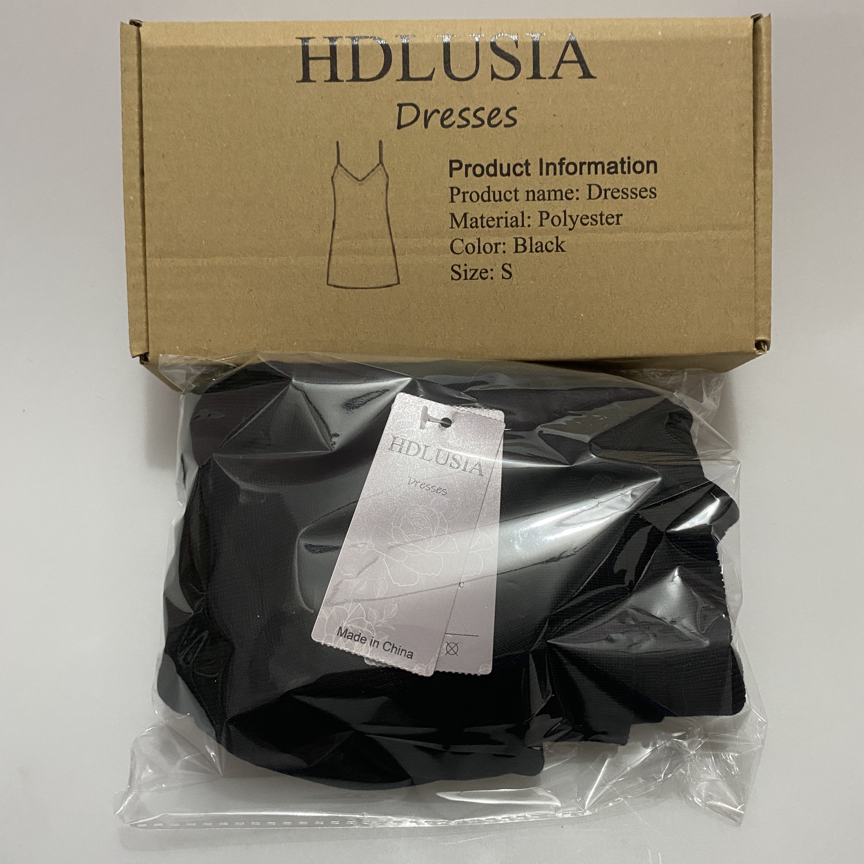 HDLUSIA Dresses - Elegant Polyester Material, Classic Black, Chic Style - Size S
