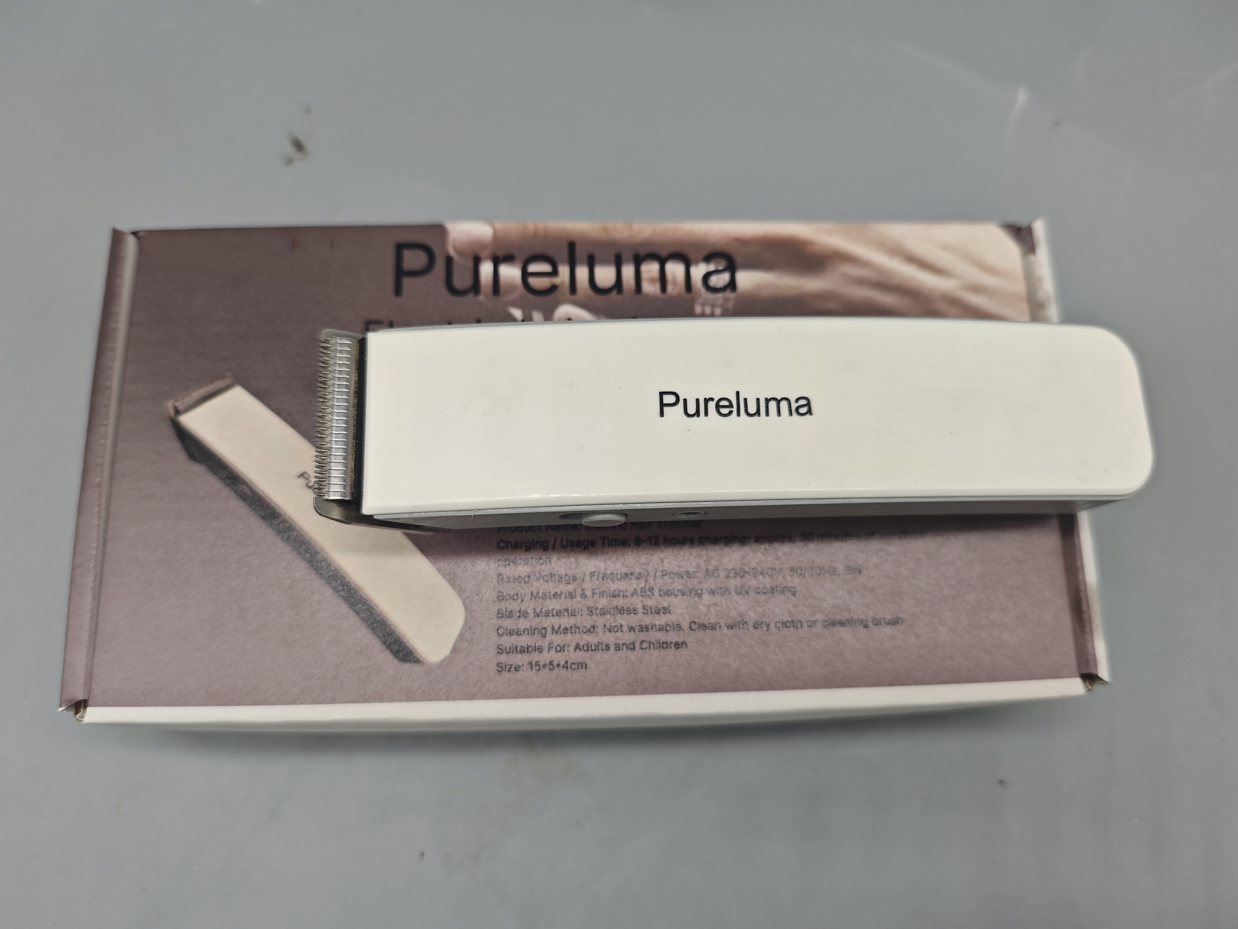 Pureluma Electric Hair Trimmer with Thickened Ceramic Blade, High-Speed Motor, 150-Minute Cordless Use, Stainless Steel Blade, Compact 15×5×4cm, Suitable for Adults & Children