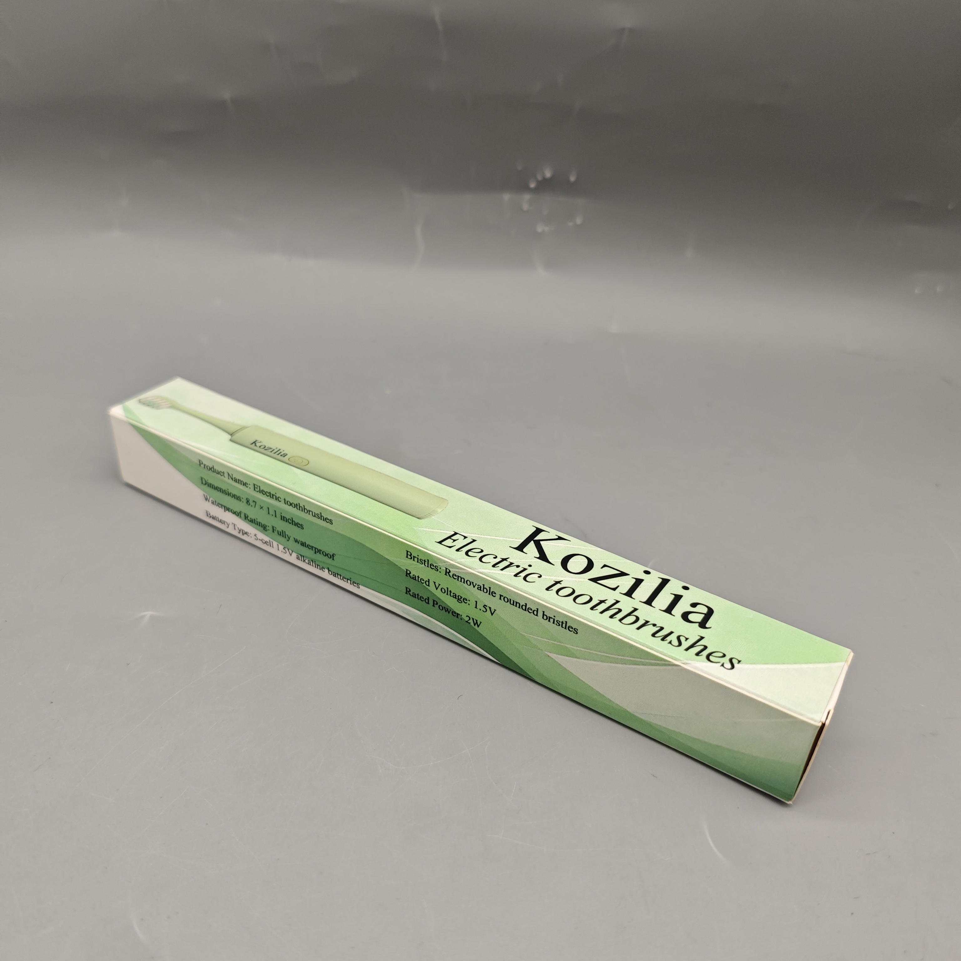 Kozilia Electric Toothbrushes 8.7x1.1in Waterproof Powered Toothbrush with Removable Round Bristles, 5 Alkaline Batteries Included, 1.5V 2W for Deep Cleaning